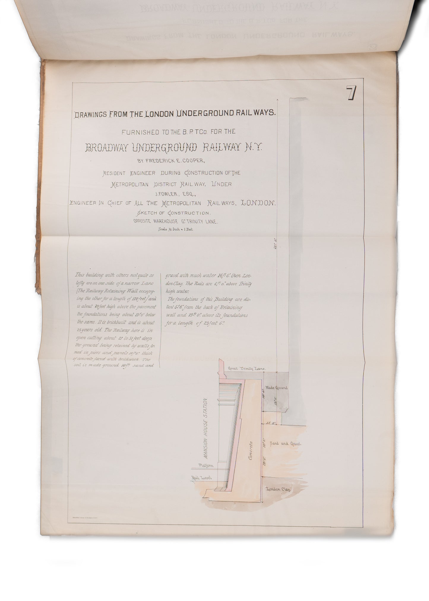 1872 NEW YORK SUBWAY. Rare Prospectus for First New York Underground w/ 8 Hand-Colored Plates.