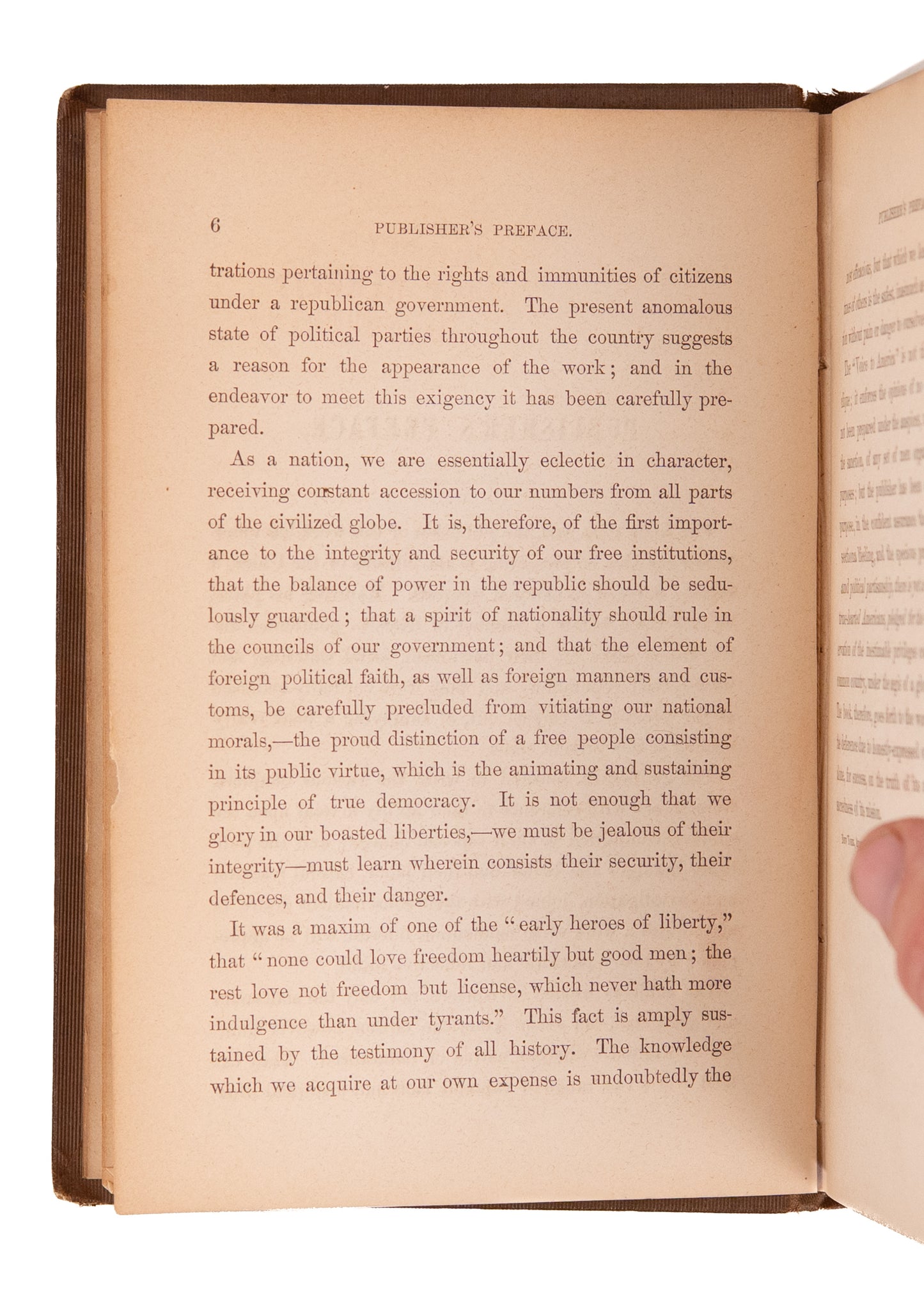 1855 A KNOW-NOTHING MANIFESTO. Rare Nativist Work Against Emigrant Suffrage, Catholics, and Naturalization.