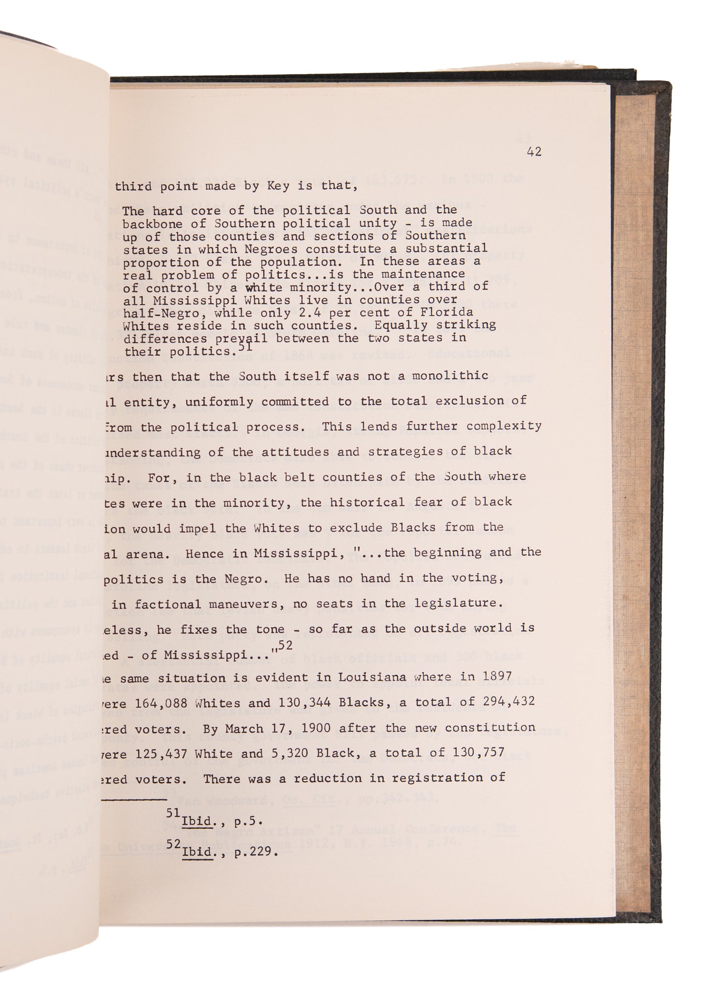 1975 BLACK EDUCATION IN RECONSTRUCTION. Unpublished Typescript on Booker T. Washington, DuBois, Frederick Douglass &c.