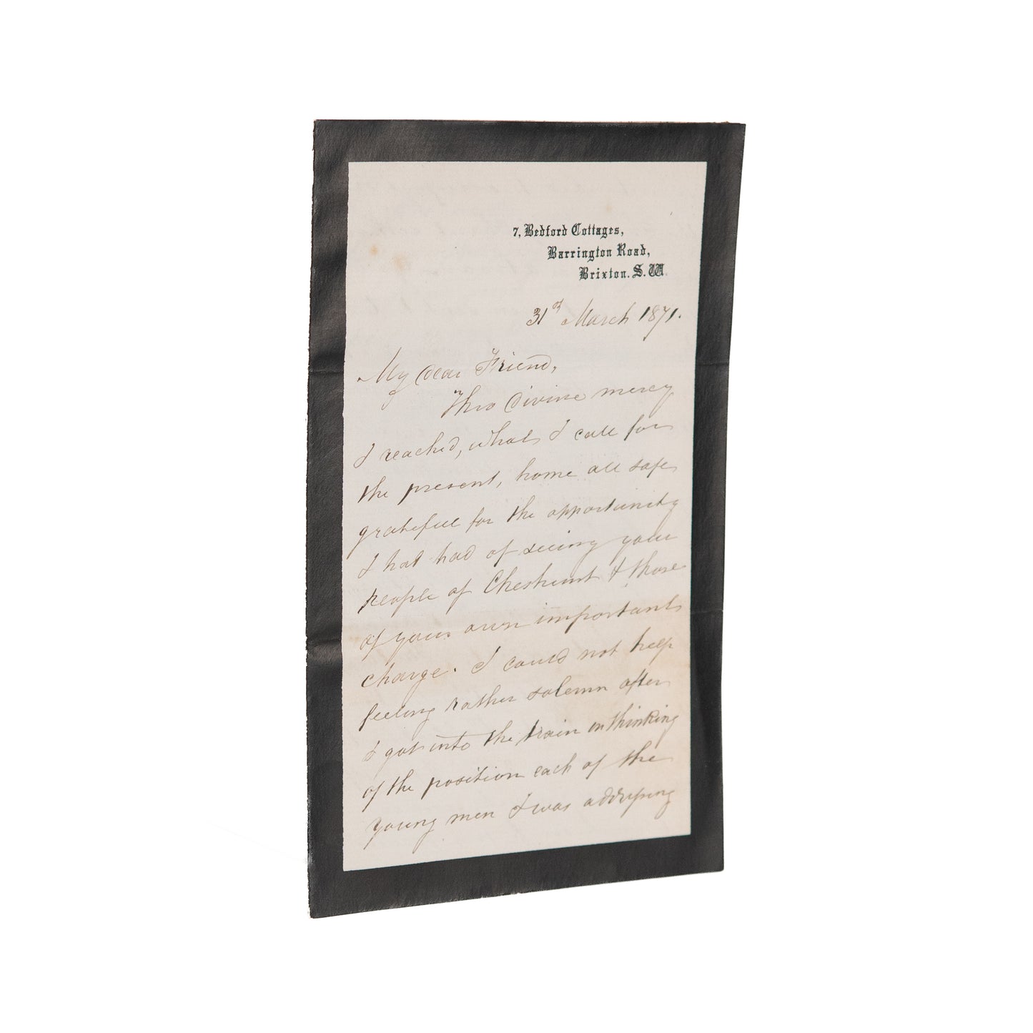 1871 ROBERT MOFFAT. 3pp Autograph Letter on Solemn Responsibility of the Ministry.