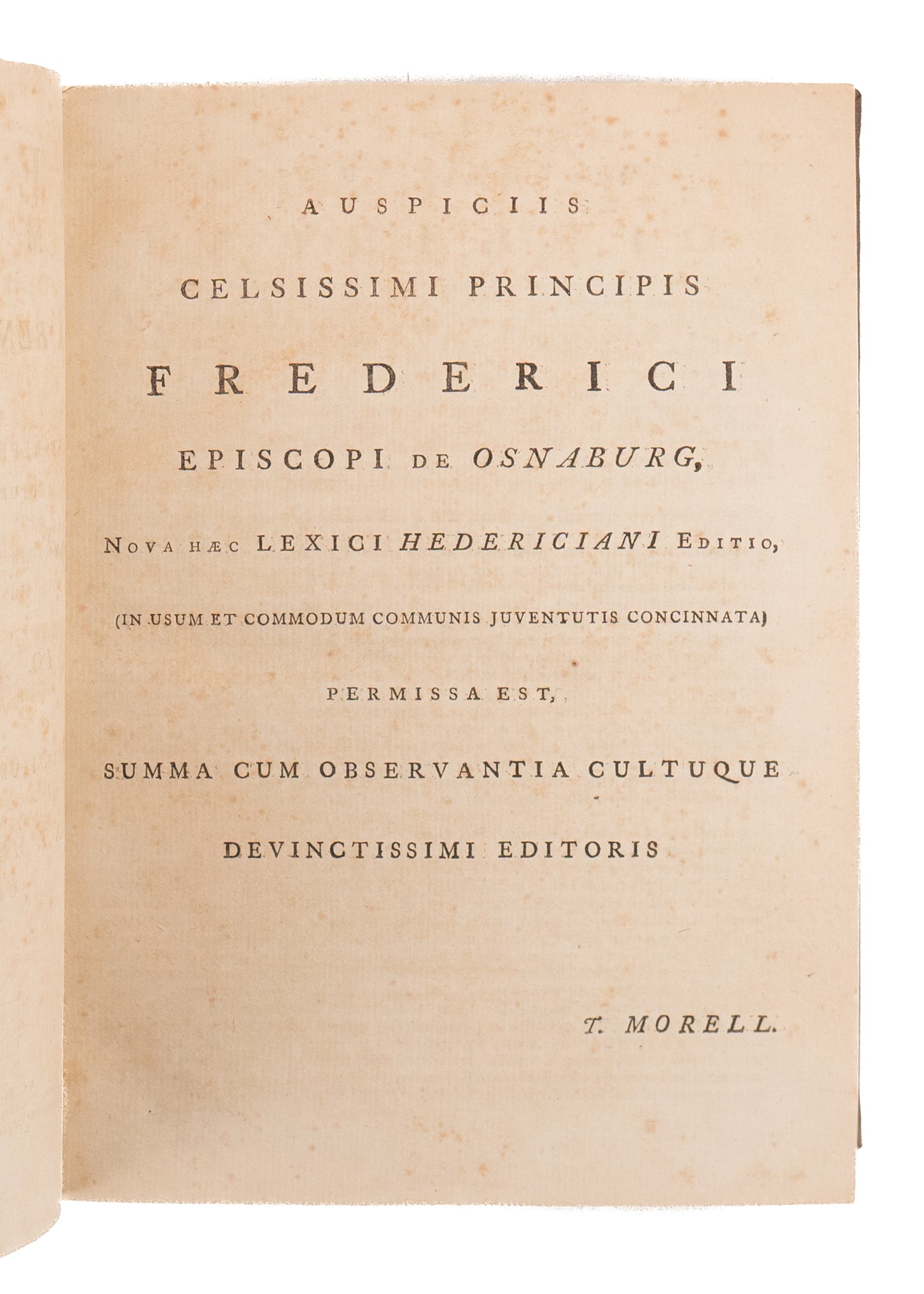 1790 SAMUEL MILLER. Presbyterian Divine's Personal Copy of Morell's Greek Lexicon.