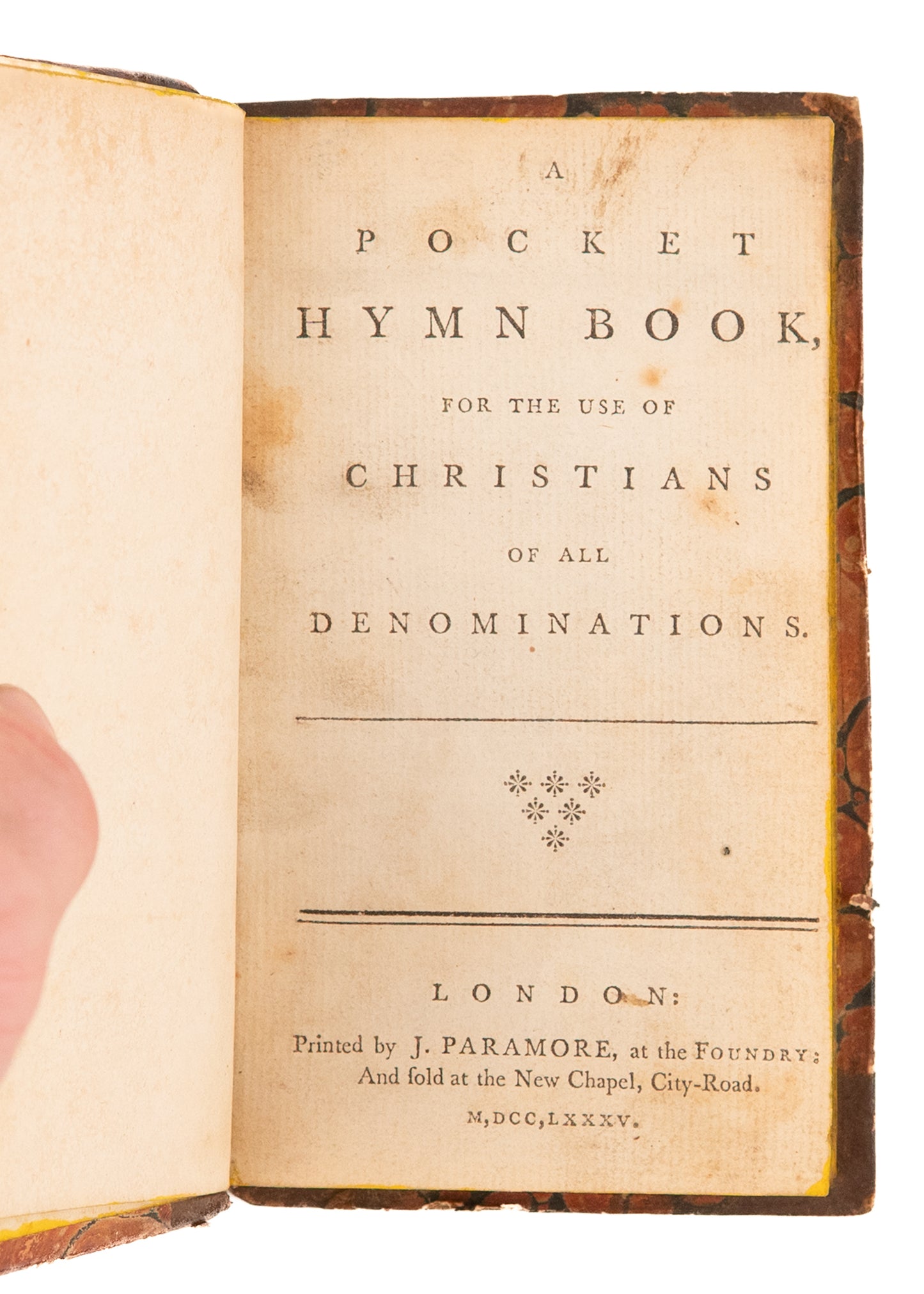 1785 JOHN WESLEY. True First Edition of Wesley's Pocket Hymn Book after Pirated Editions.