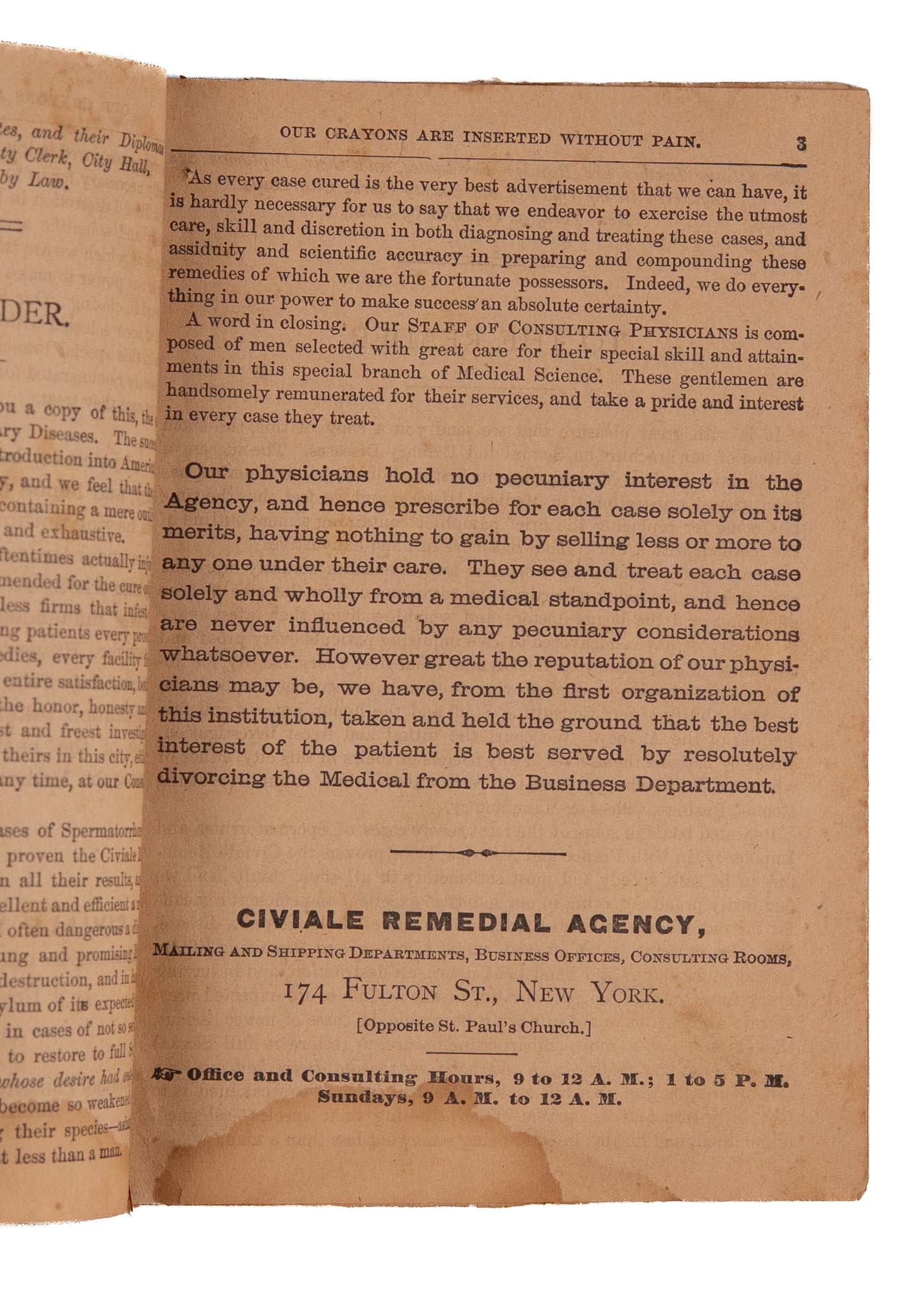 1886 URETHRAL CRAYONS. Manhood Restored! Before the Blue Pill, Behold, the Little Blue Crayon!