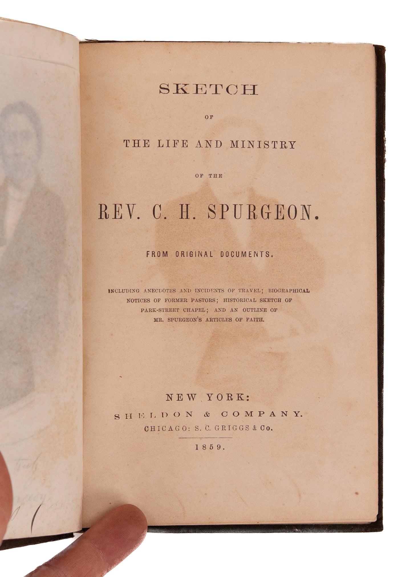 1859 C. H. SPURGEON. First Full Length Biography of C. H. Spurgeon Published in America.