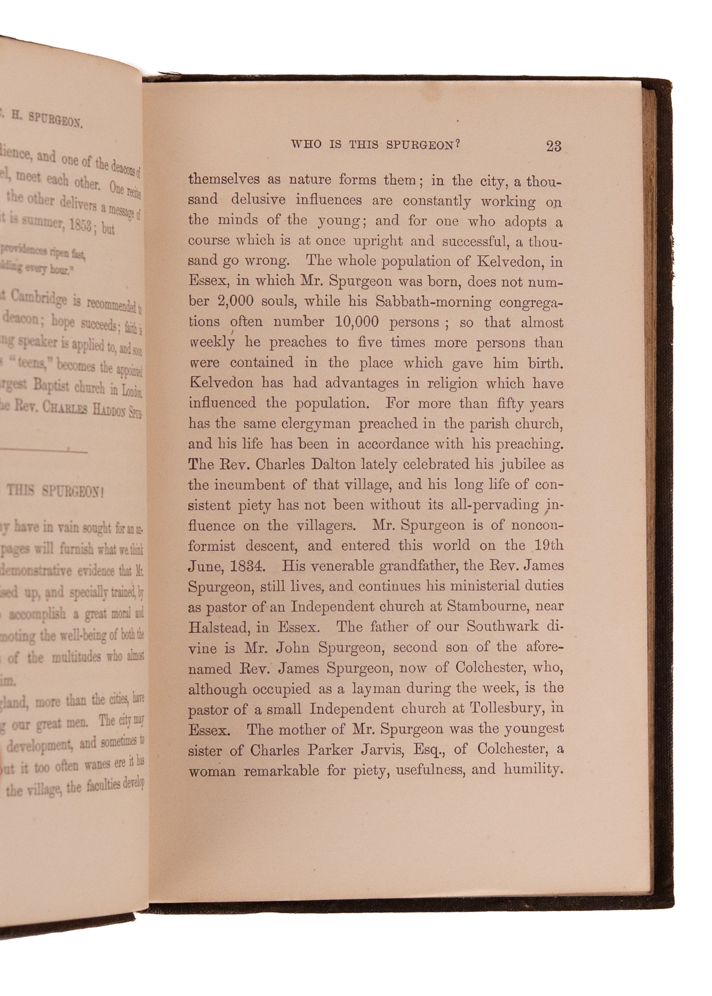 1859 C. H. SPURGEON. First Full Length Biography of C. H. Spurgeon Published in America.