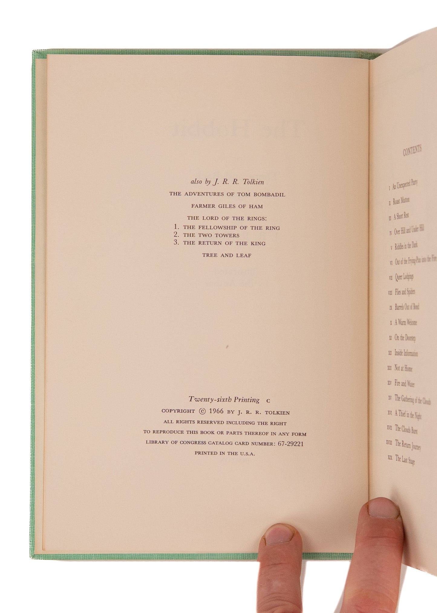 1966 J. R. R. TOLKIEN. The Hobbit, or, There and Back Again. First Edition, Twenty-Sixth Printing.