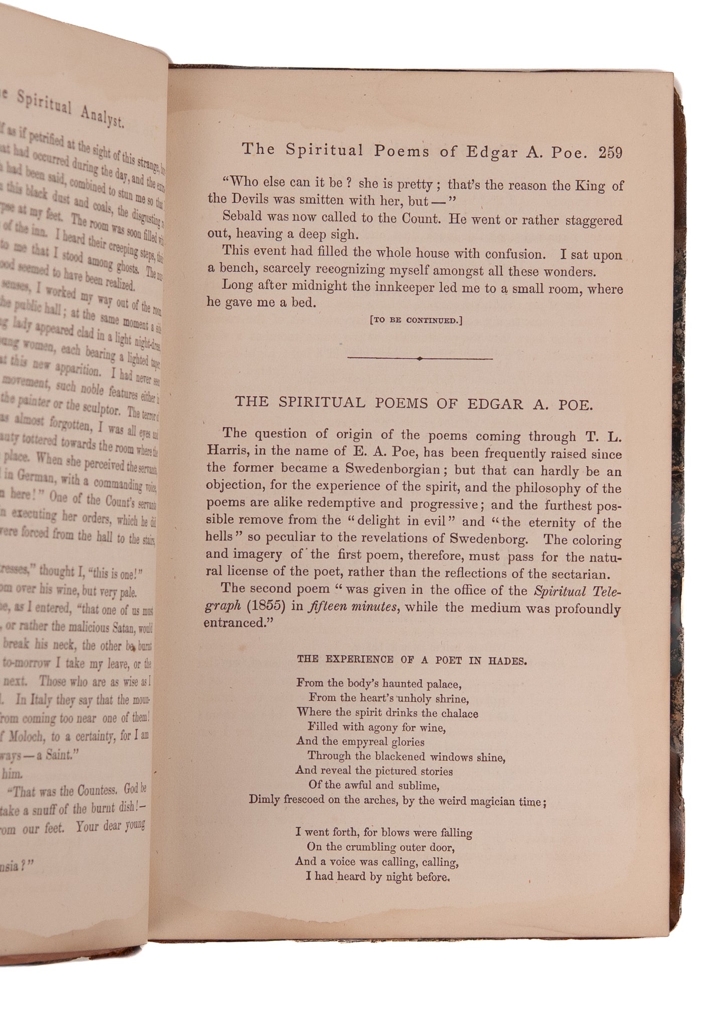1871 SPIRITUAL ANALYST. The Faux-Poe. New Poems by Edgar Allan Poe, Delivered Post-Mortem.