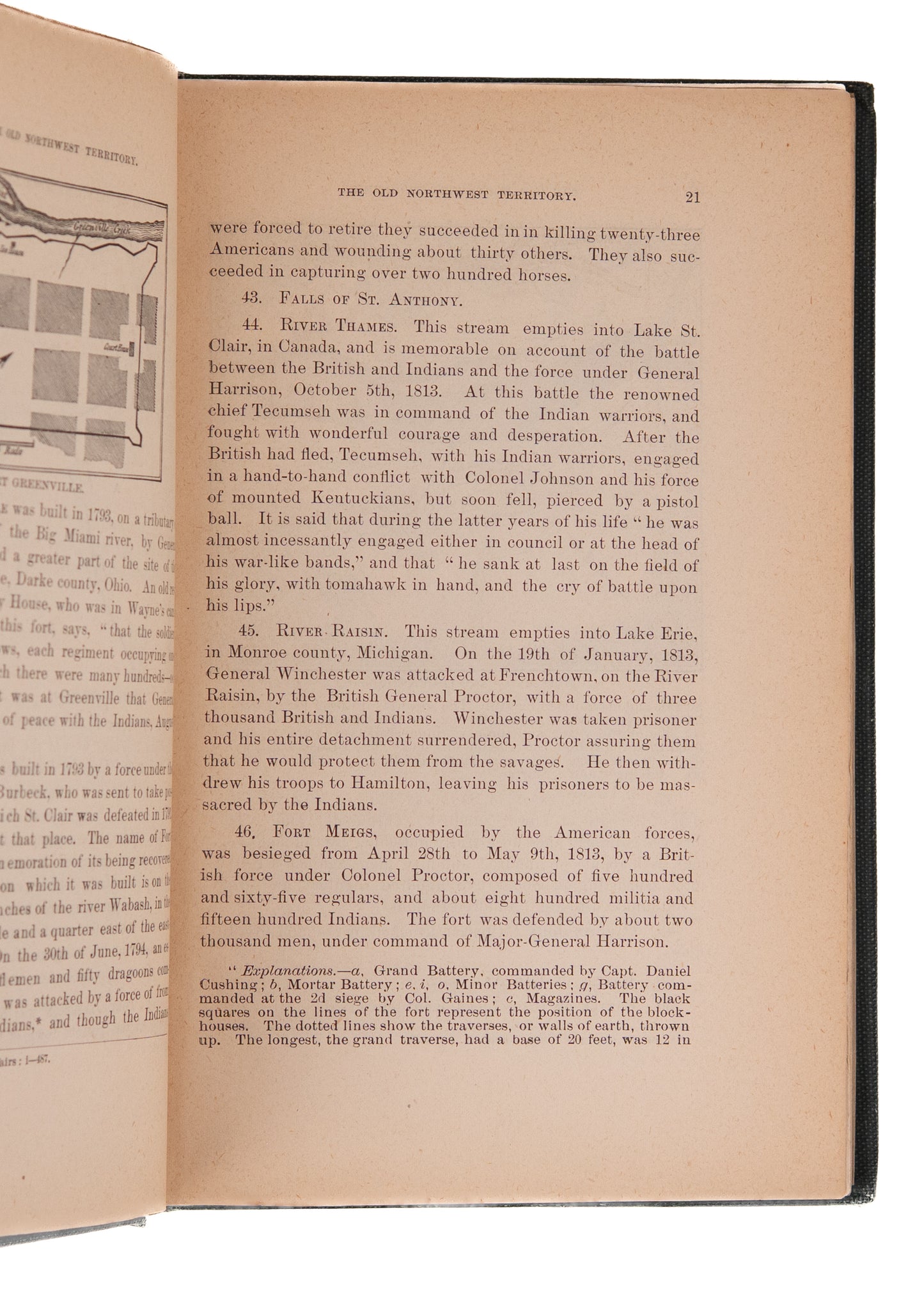 1875 FORTS & TRADING POSTS NORTHWEST. The Old Northwest Territory with Map of Tradings Posts & Missions.