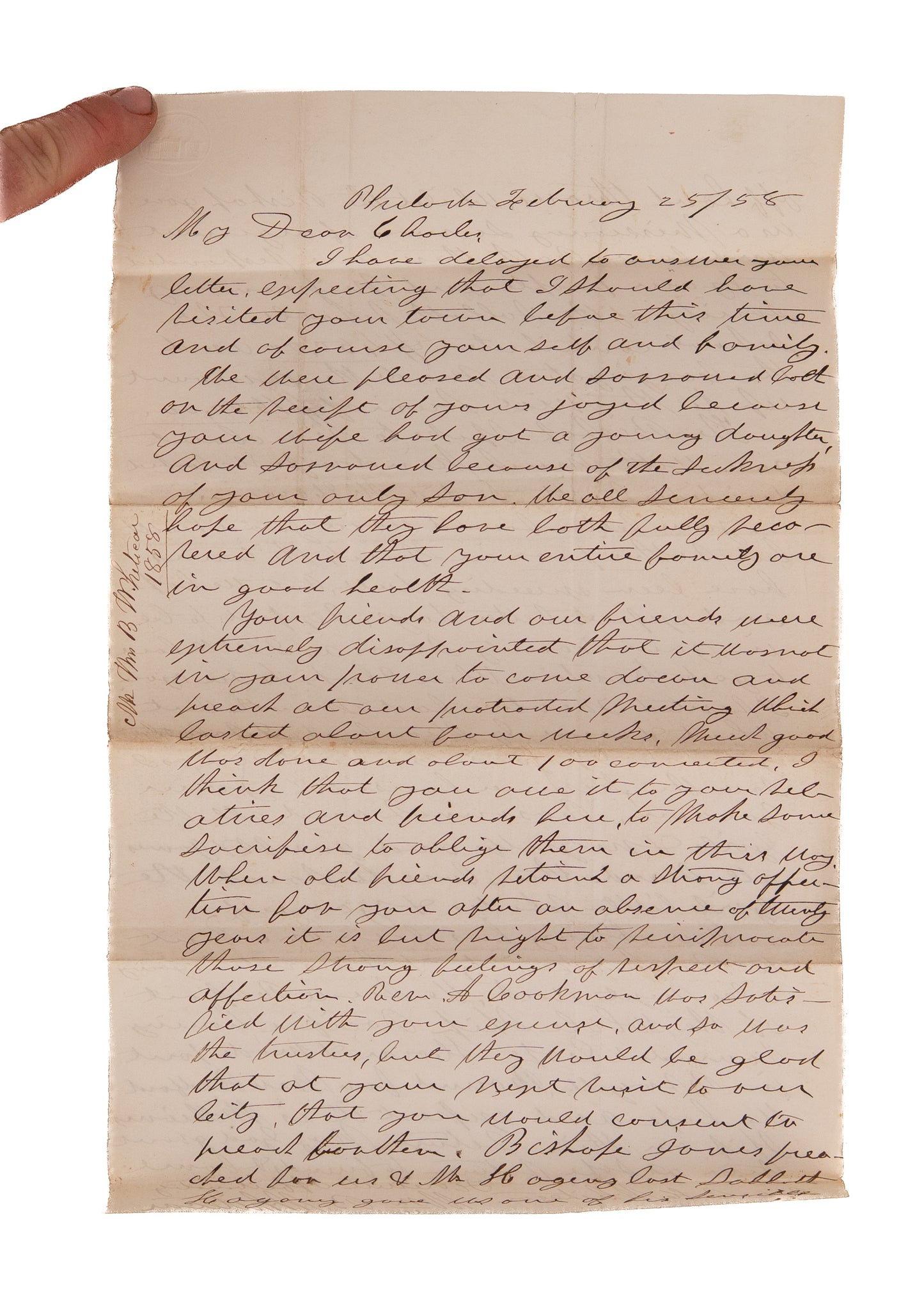 1857-1865 REVIVAL & CIVIL WAR. 200pp of Correspondence Whitecar Brothers on Civi War, Prayer Revival, &c.