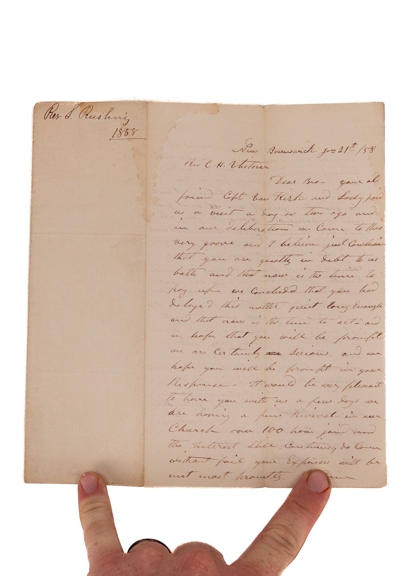 1857-1865 REVIVAL & CIVIL WAR. 200pp of Correspondence Whitecar Brothers on Civi War, Prayer Revival, &c.