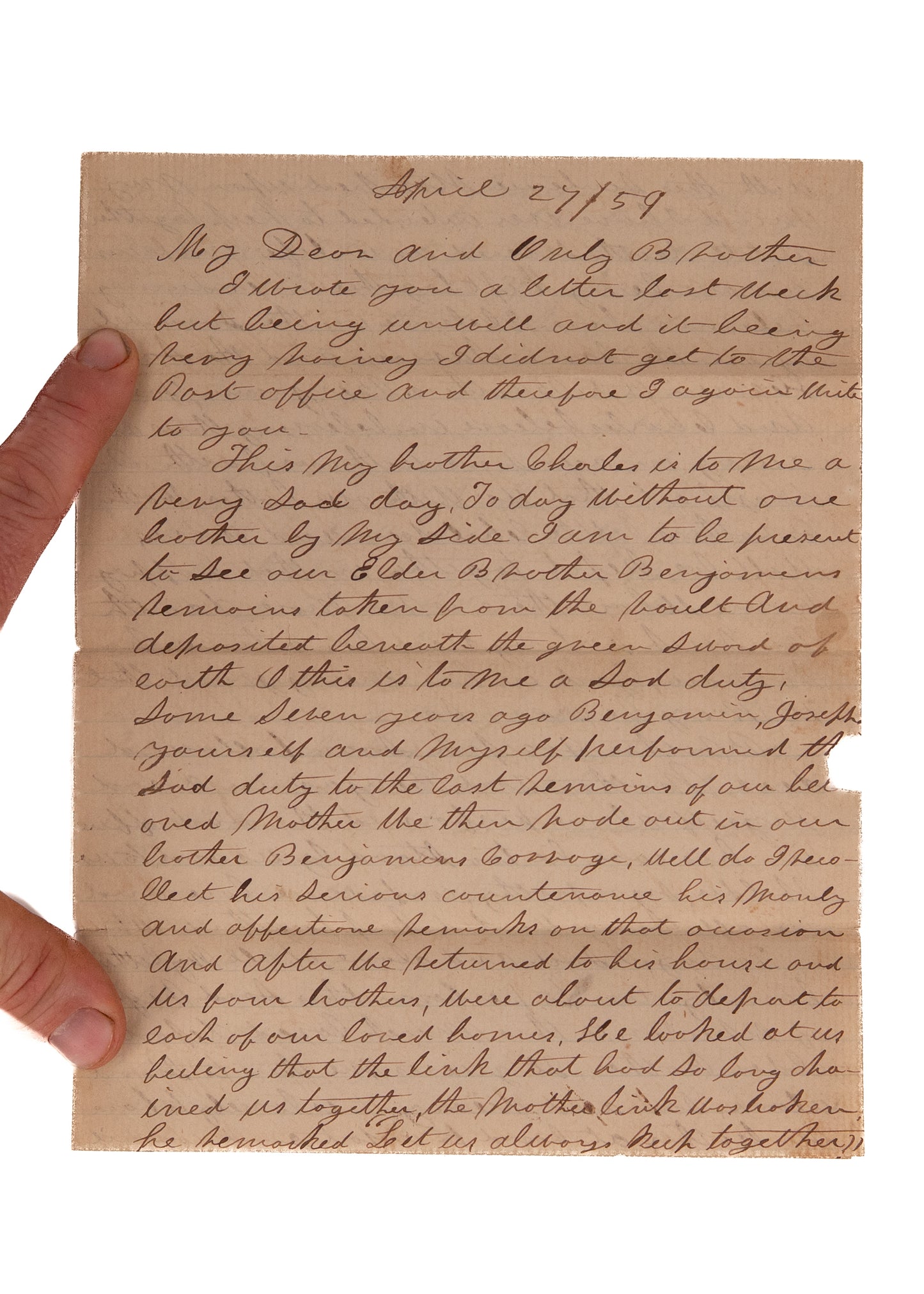 1857-1865 REVIVAL & CIVIL WAR. 200pp of Correspondence Whitecar Brothers on Civi War, Prayer Revival, &c.