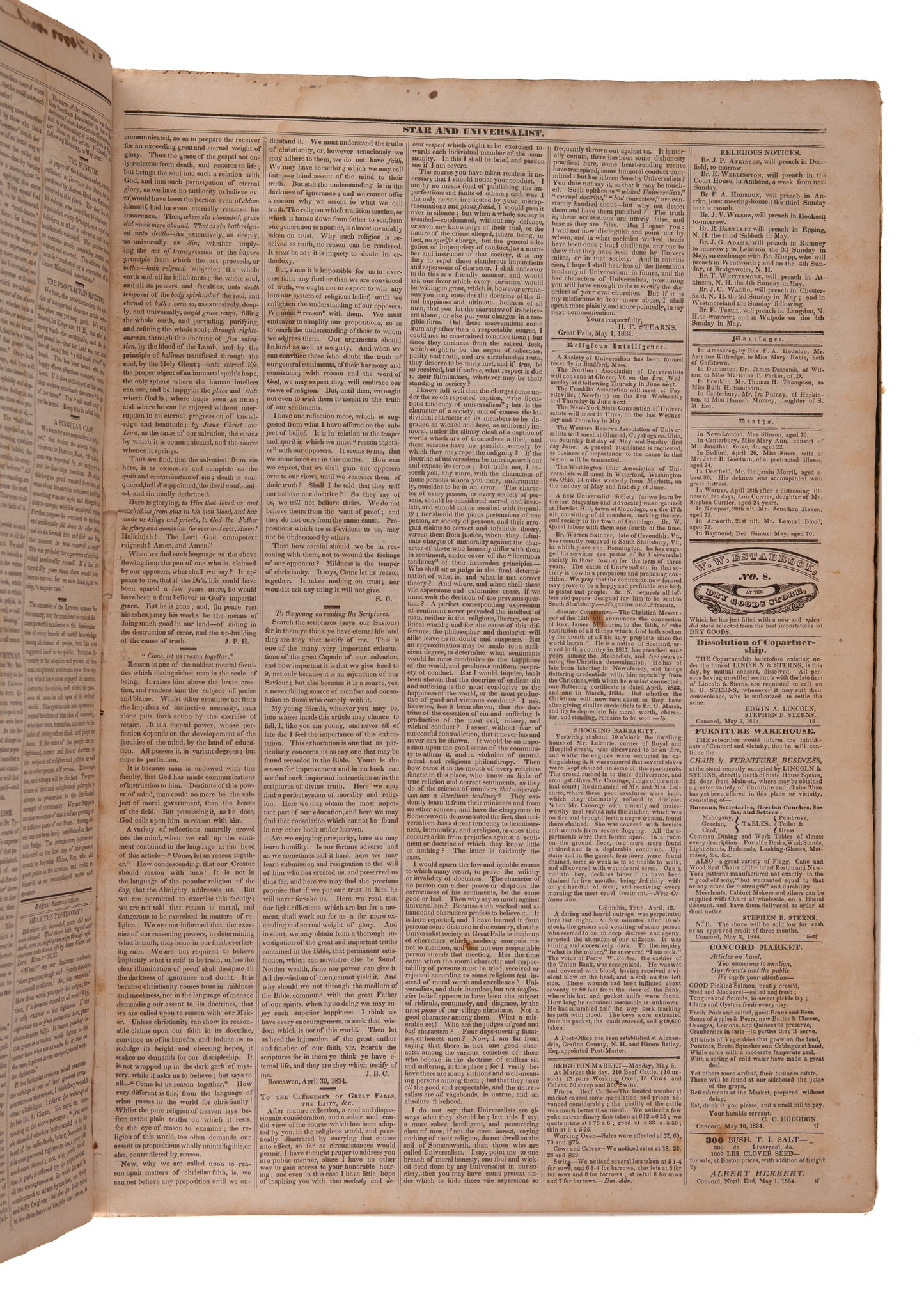 1834-1836 NEW HAMPSHIRE UNIVERSALIST. Is that a Nudie Ghost? Nope. It's a Methodist Streaker!
