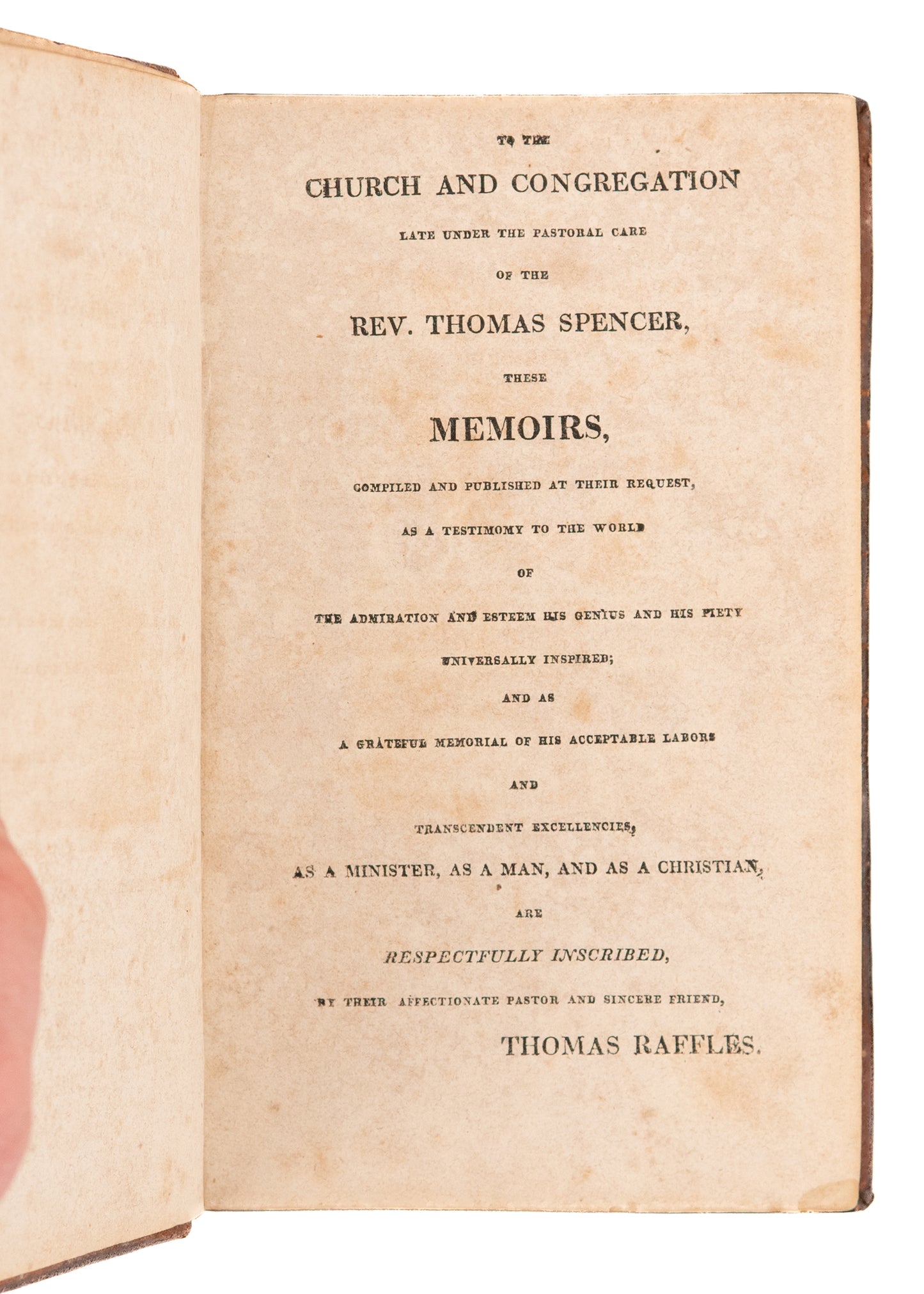 1814 THOMAS SPENCER. Memoirs of the Boy Preacher of Liverpool. Very Good.