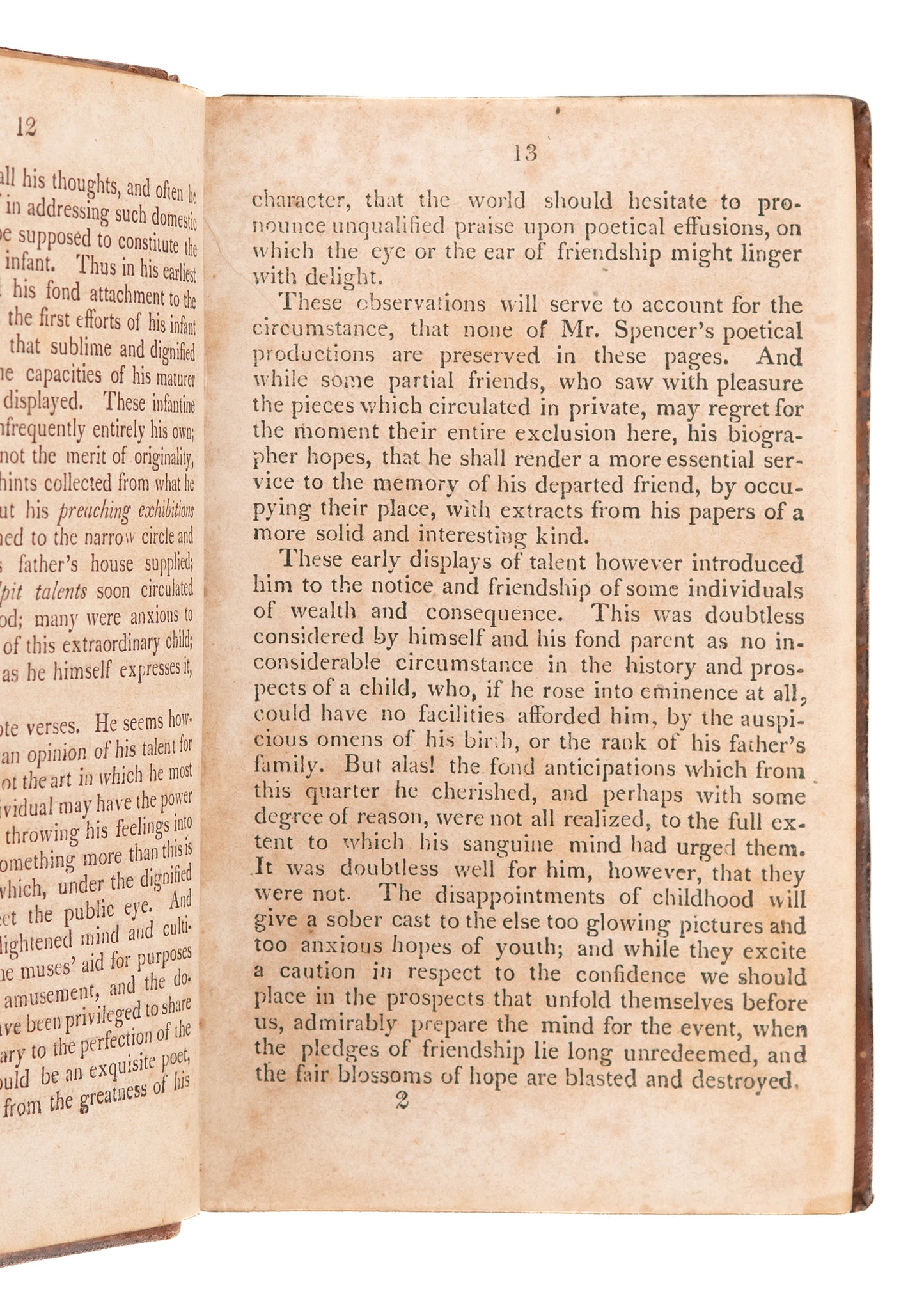 1814 THOMAS SPENCER. Memoirs of the Boy Preacher of Liverpool. Very Good.