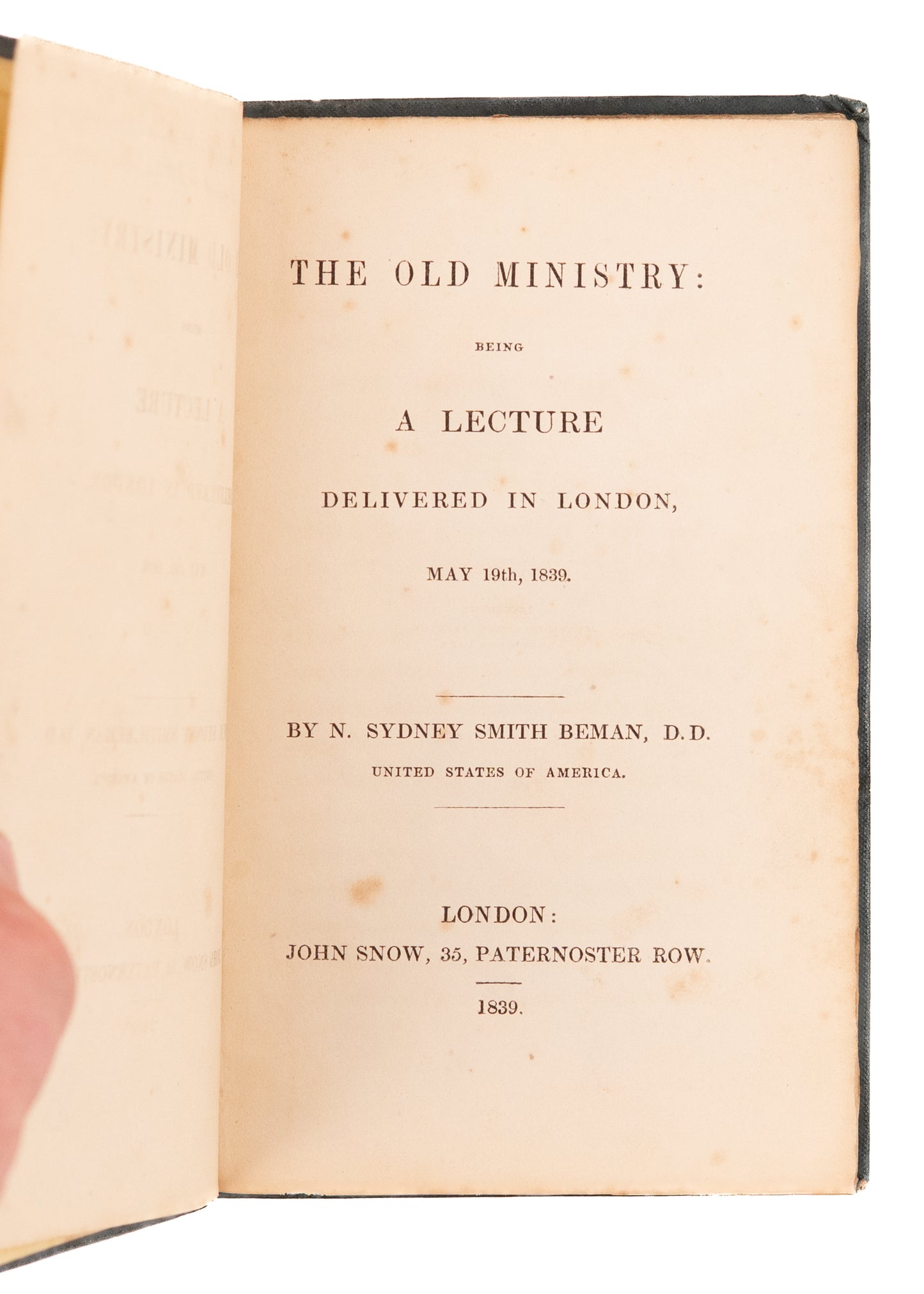 1839 NATHAN S. S. BEMAN. Scarce Great Awakening Sermon - Co-Adjutor with Finney Against Old Schoolers.