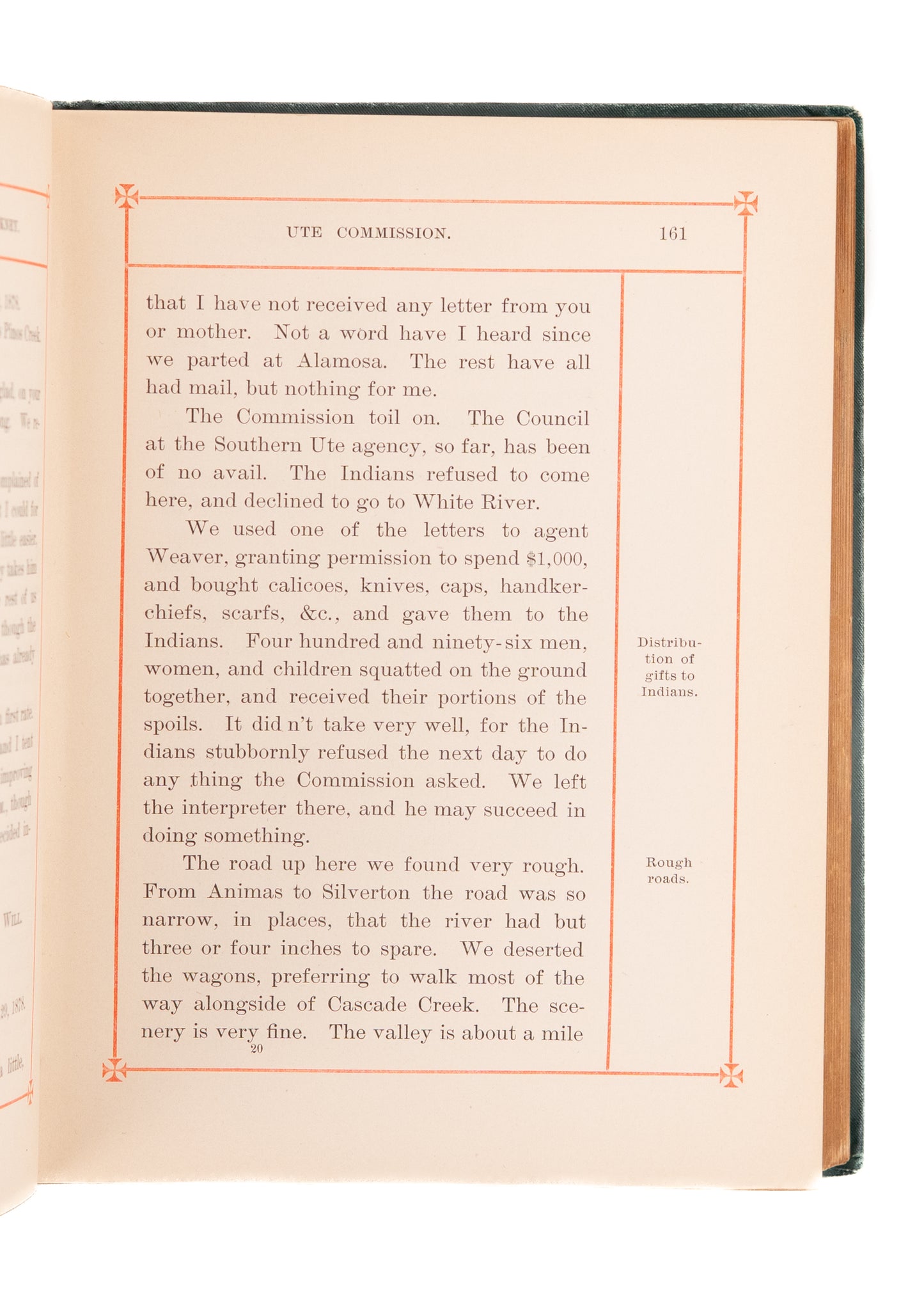 1881 WILLIAM SOULE STICKNEY. The Ute Indian Commission, Land Seizures, & Treaties in Colorado.