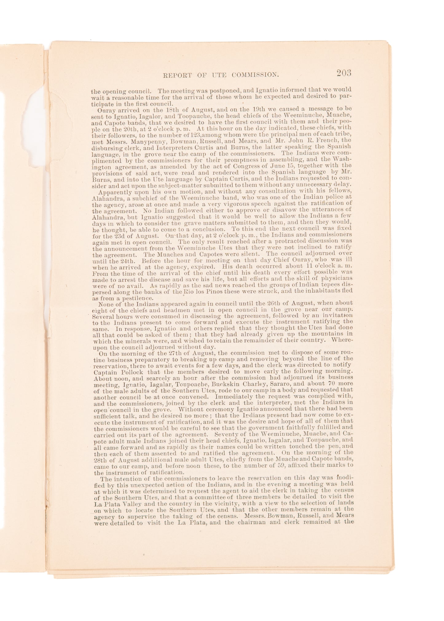 1881 WILLIAM SOULE STICKNEY. The Ute Indian Commission, Land Seizures, & Treaties in Colorado.