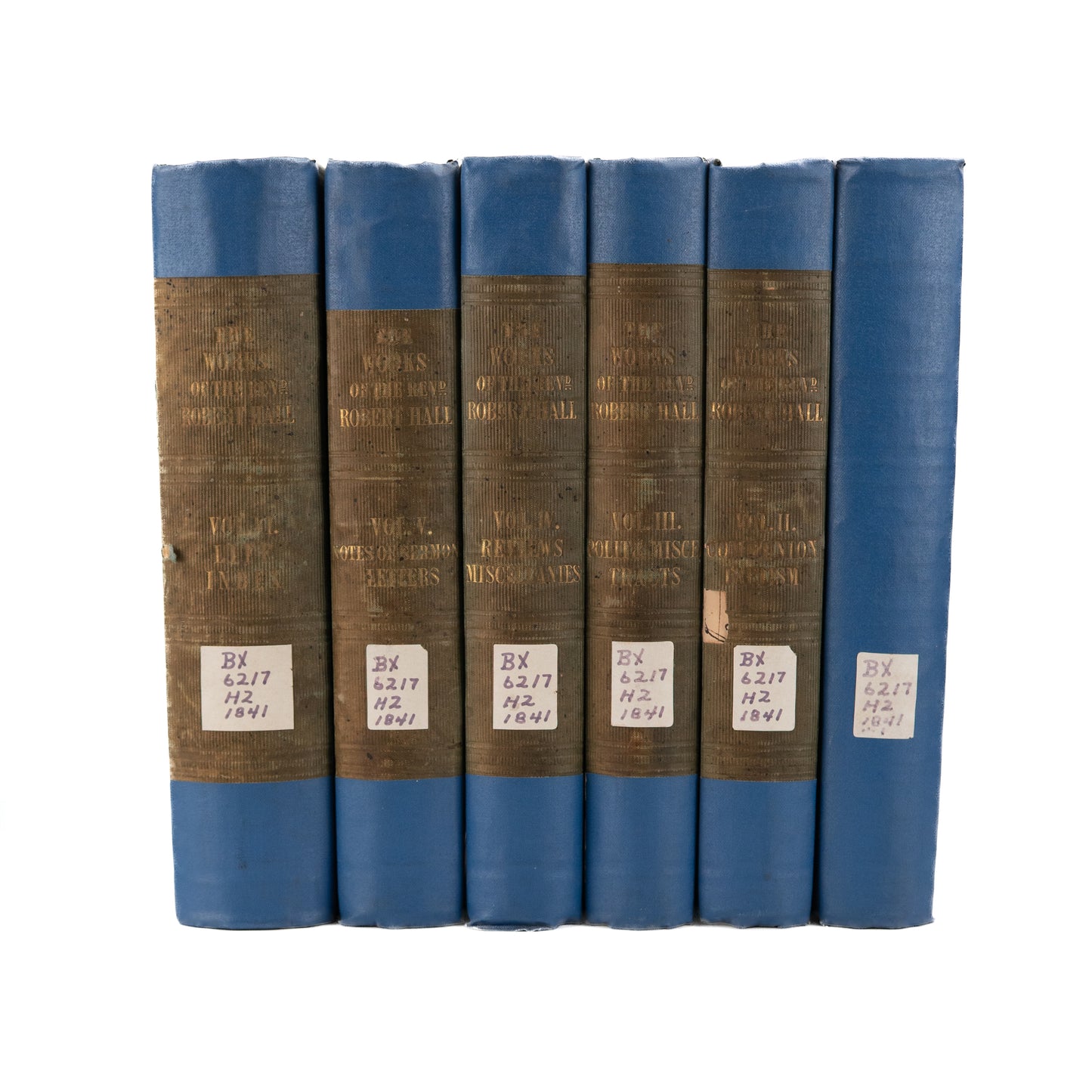 1841 ROBERT HALL. The Works of Robert Hall. Baptist Classic in Six Volumes.