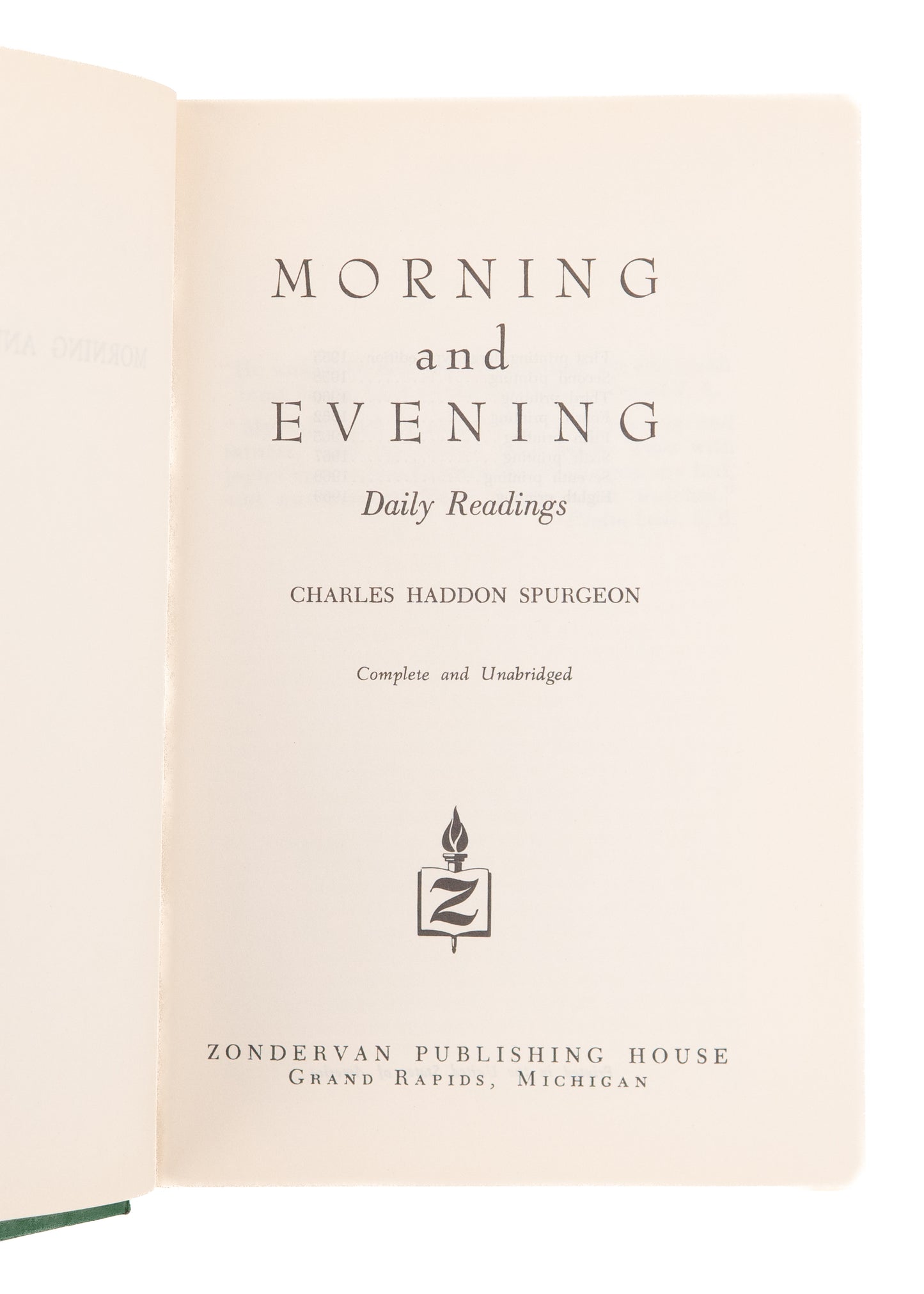 1950. CHARLES HADDON SPURGEON. Morning and Evening. Solid and Clean.