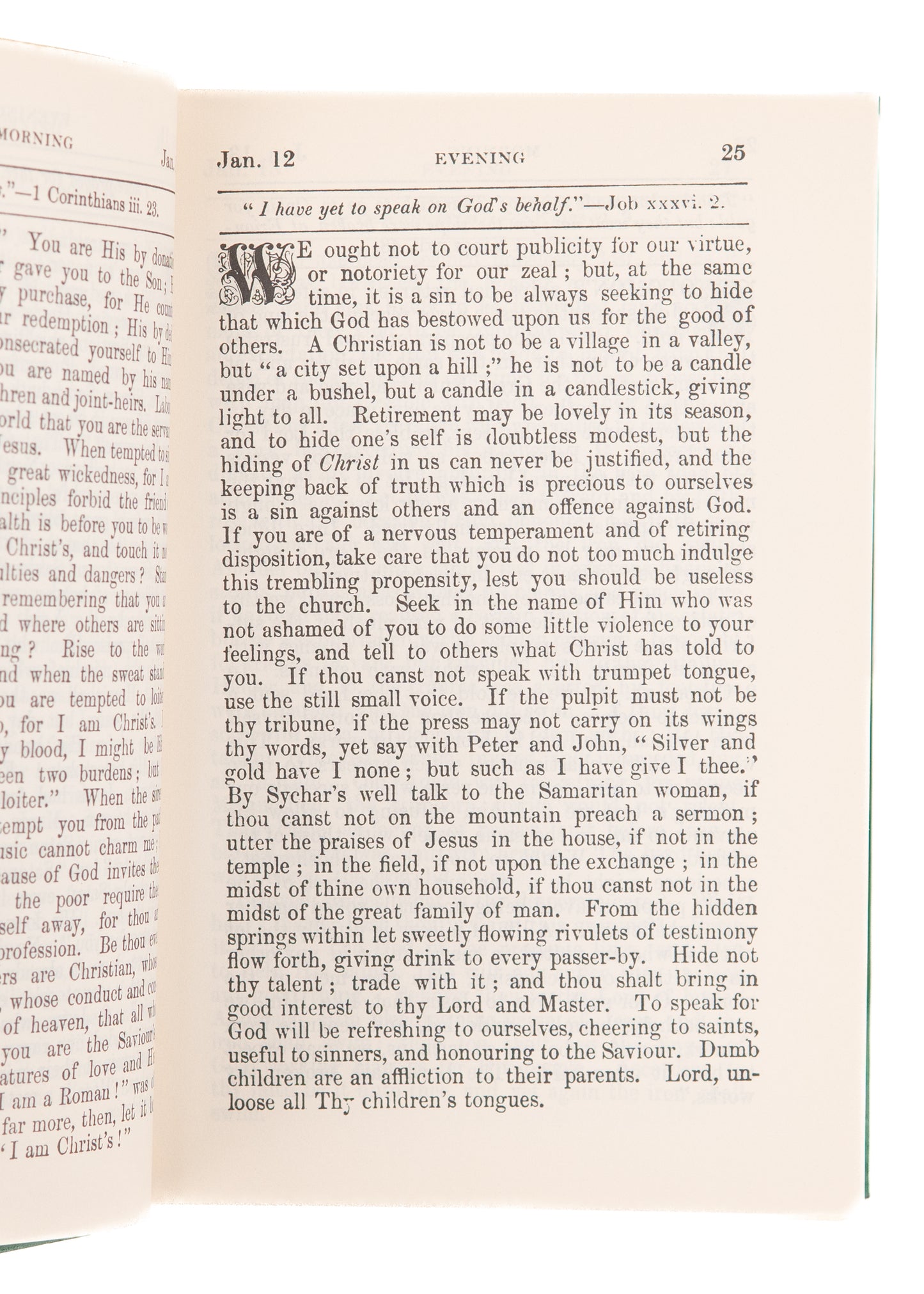 1950. CHARLES HADDON SPURGEON. Morning and Evening. Solid and Clean.