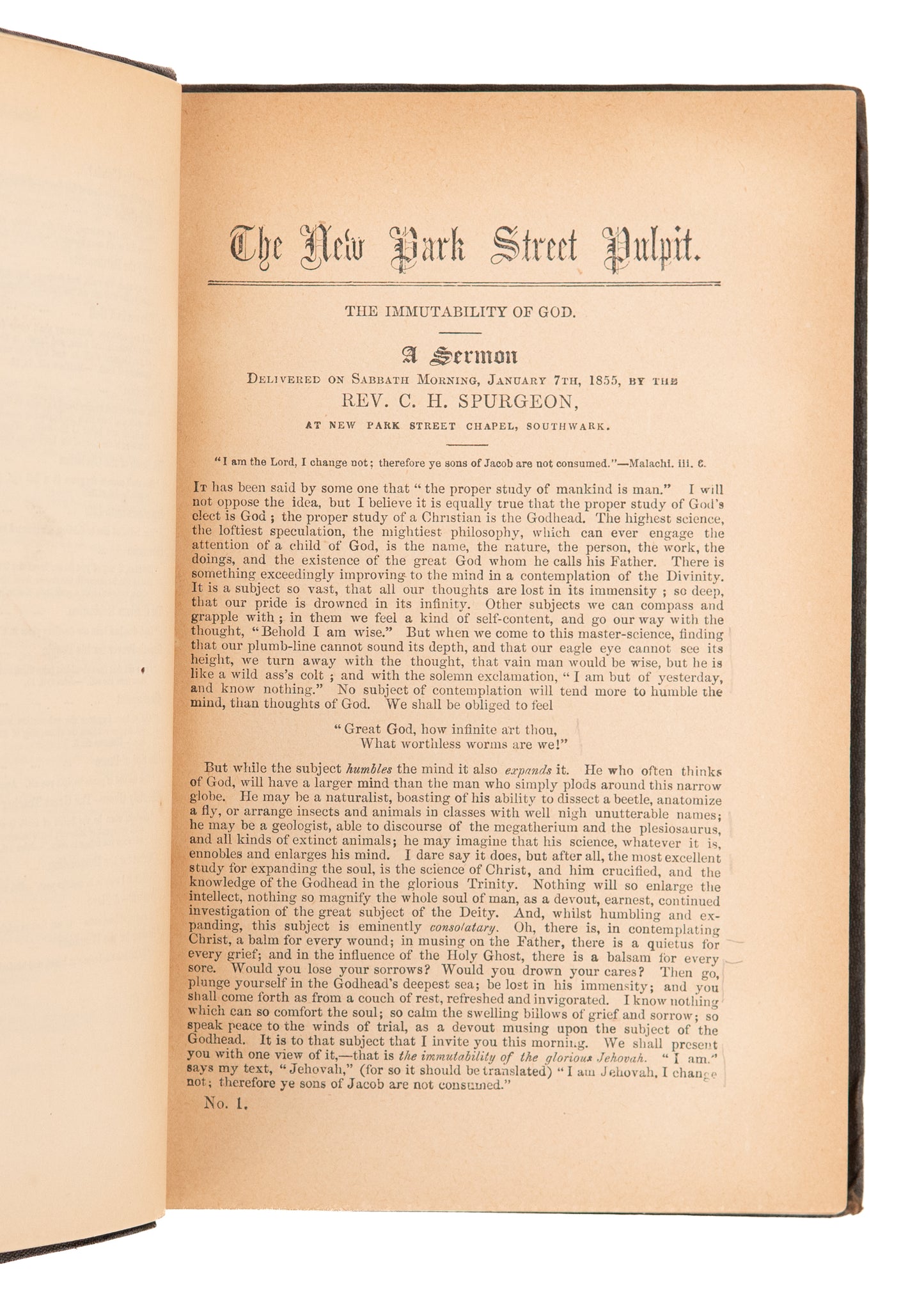 1855-1916 C. H. SPURGEON. A Near-Complete Run of the New Park Street & Metropolitan Tabernacle Pulpits!