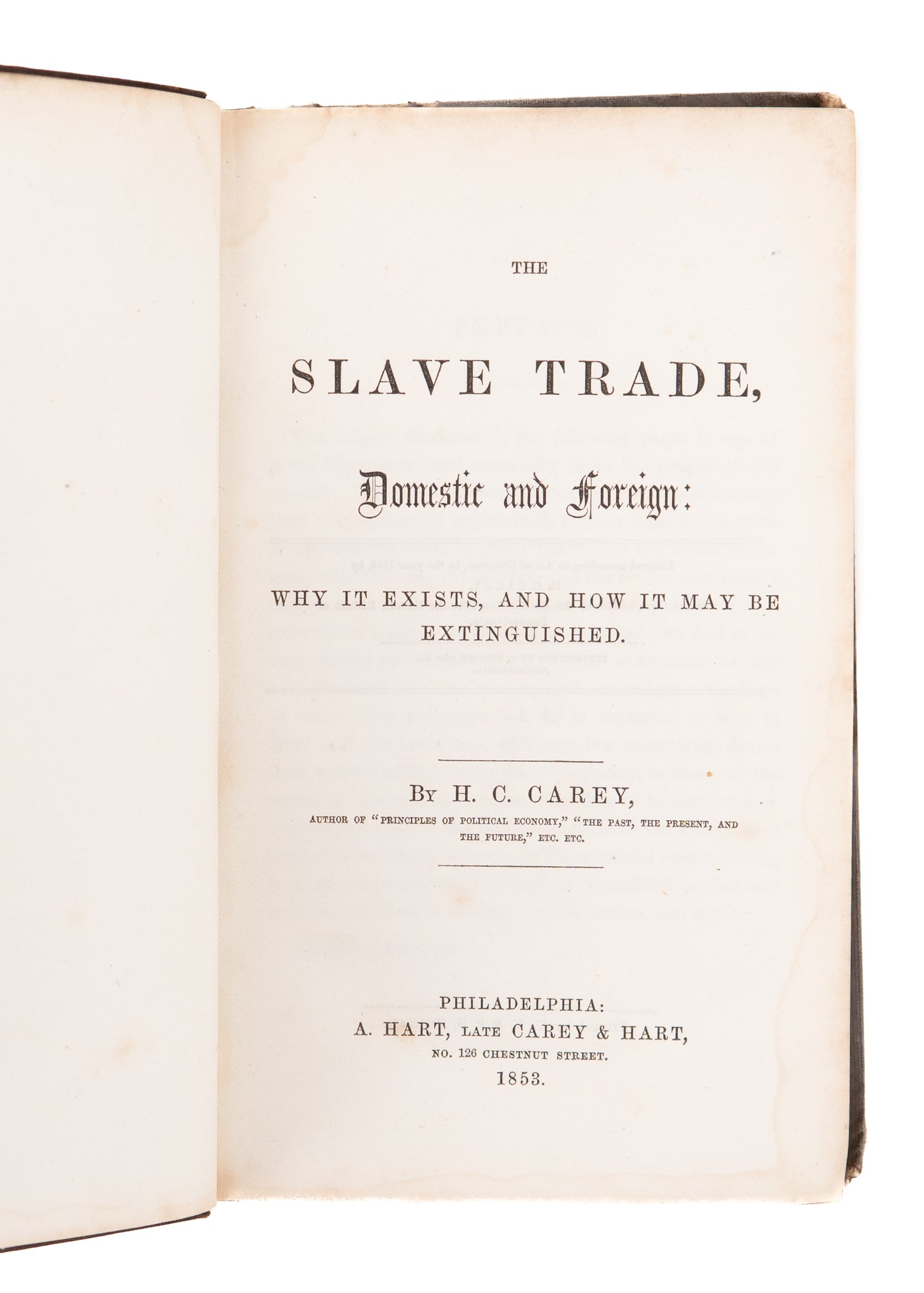 1853. ABOLITIONIST OWNED. The American Slave Trade, Domestic and Foreign. Excellent.