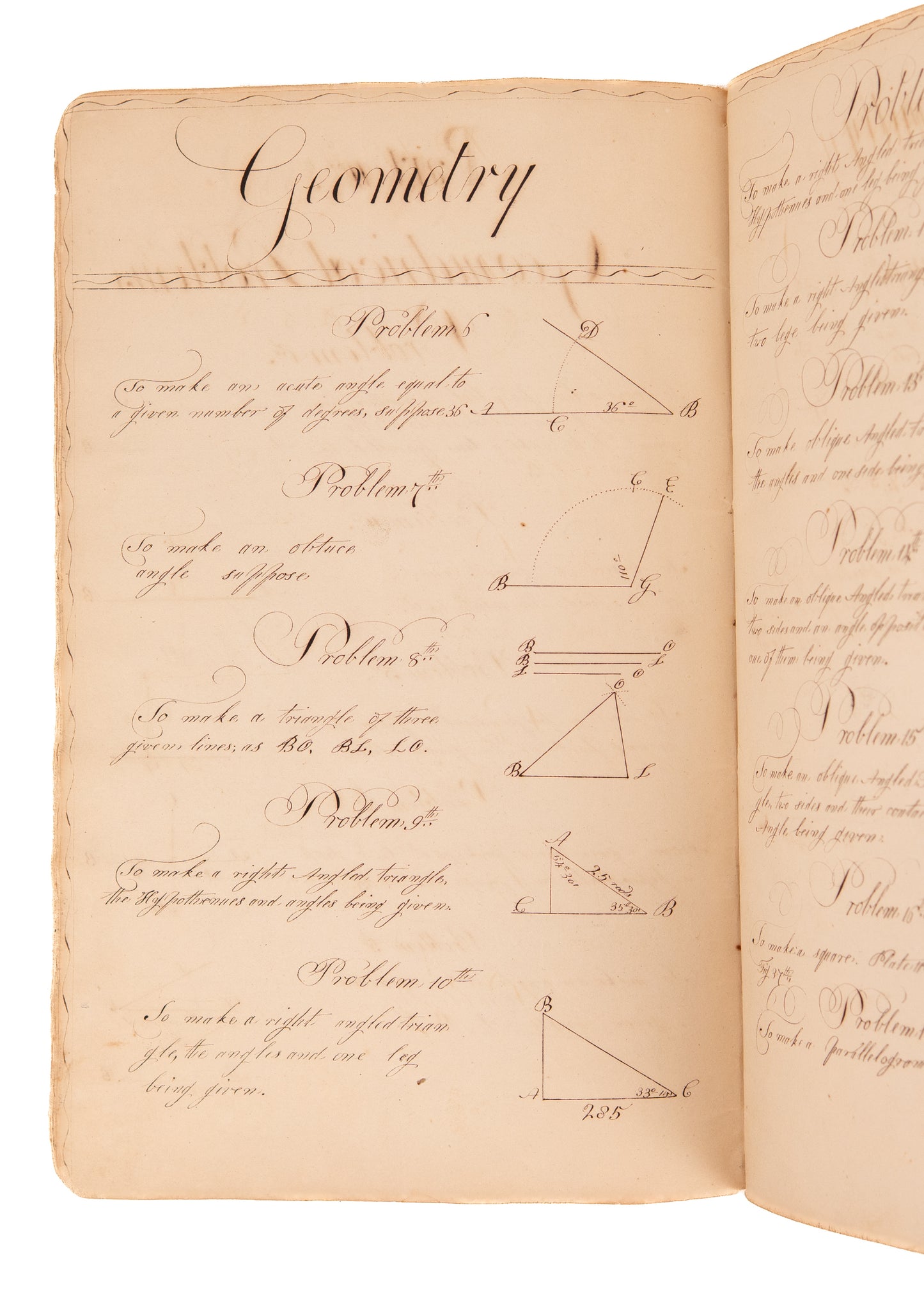 c.1790's SURVEYING MSS. 70pp Manuscript on Surveying Methods by Revolutionary War Veteratn