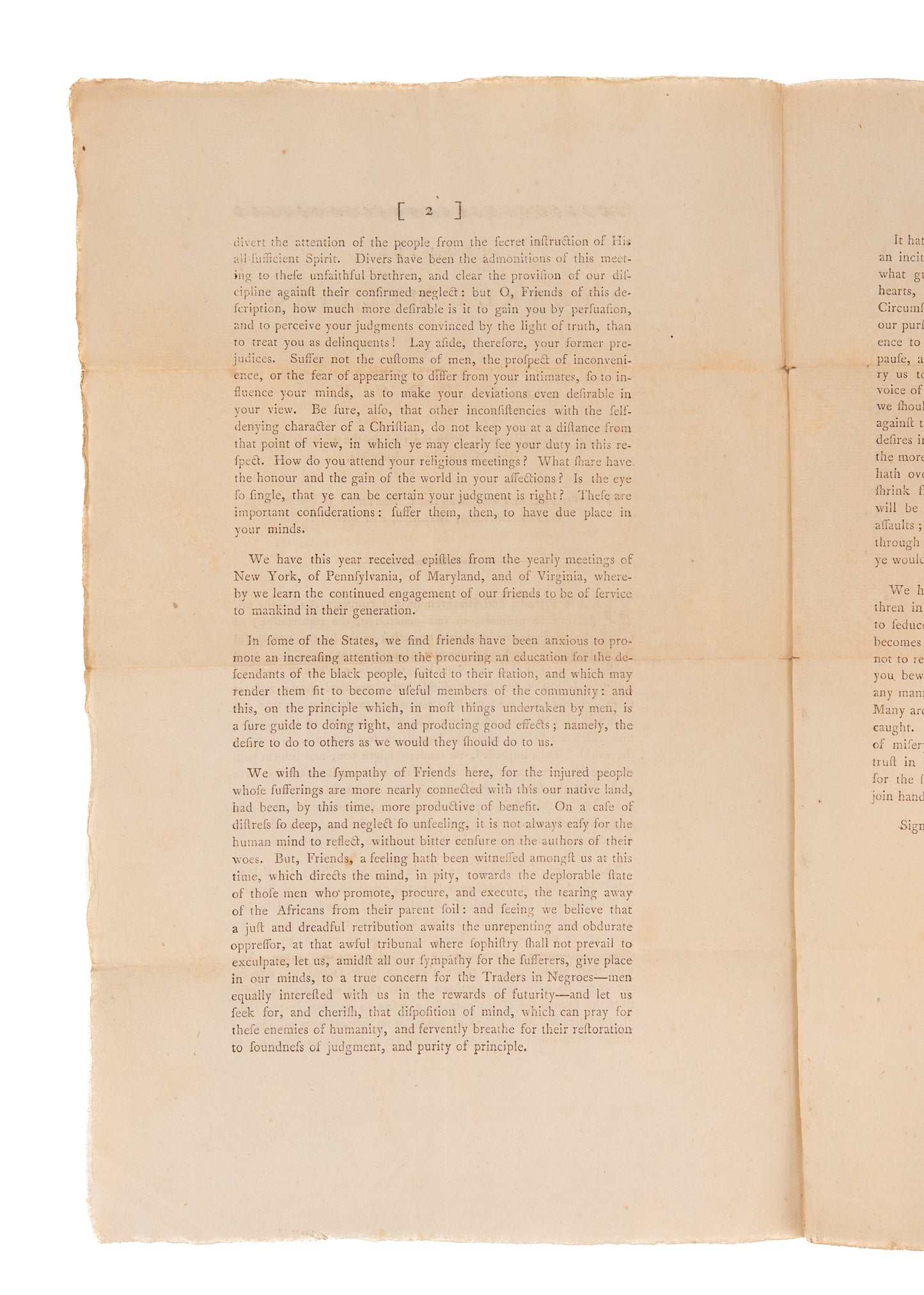 1795 ABOLITION OF SLAVERY. An Encouragement in Abolitionist Cause in Light of Current Setbacks.
