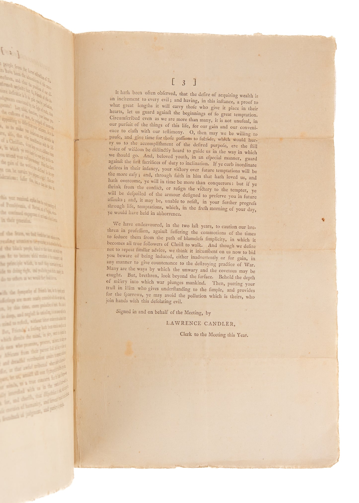 1795 ABOLITION OF SLAVERY. An Encouragement in Abolitionist Cause in Light of Current Setbacks.