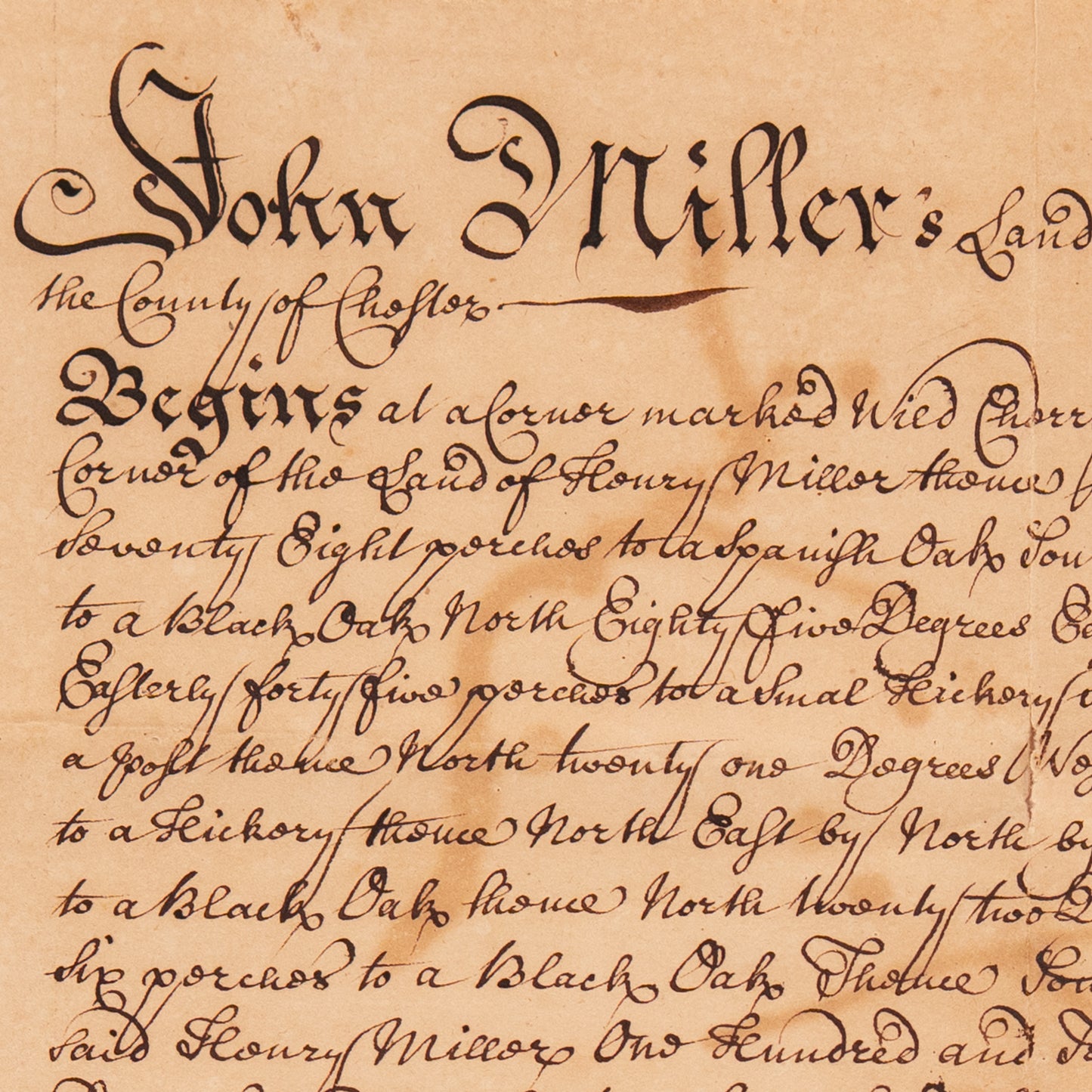 1726 WILLIAM PENN - HOLY EXPERIMENT. Early Land Grant to Quakers for "Providence" Pennsylvania.