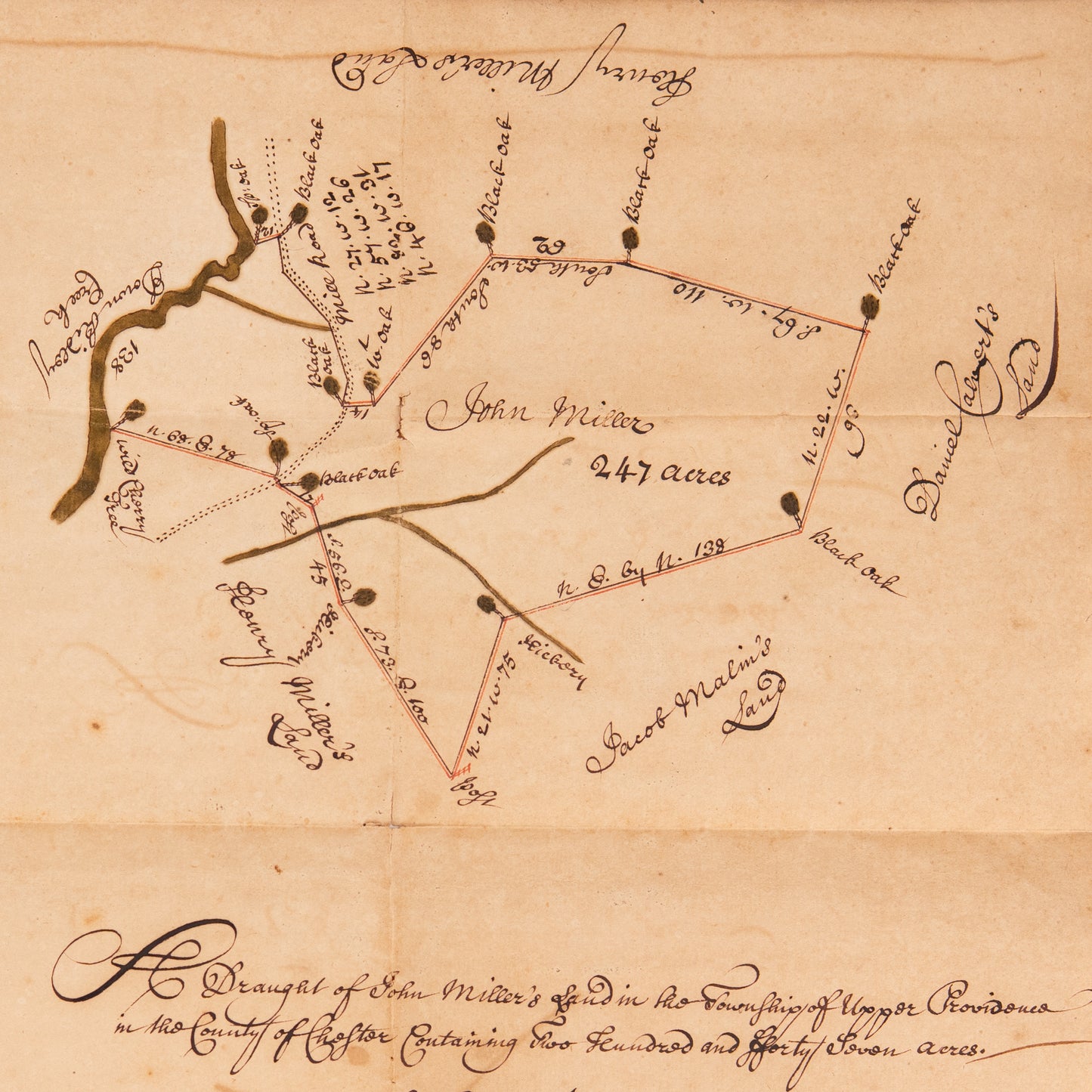 1726 WILLIAM PENN - HOLY EXPERIMENT. Early Land Grant to Quakers for "Providence" Pennsylvania.