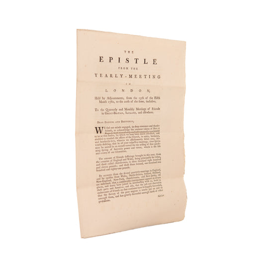 1780 AMERICAN REVOLUTION & QUAKERS. Quakers Urged to Chose the Ancient Way over Patriotism & Nationalism