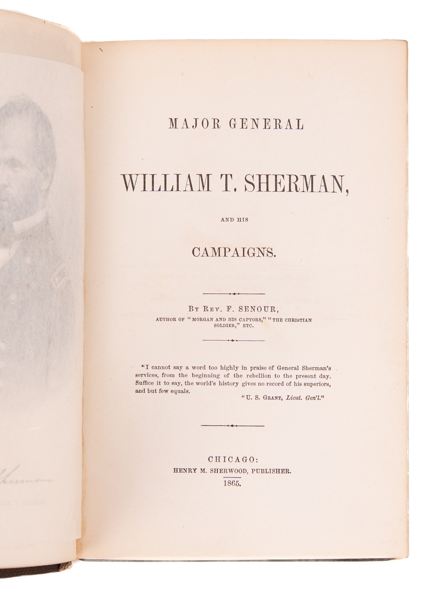 1865 WILLIAM TECUMSEH SHERMAN. HIs Personal Copy of Earliest Full Biography after Civil War.