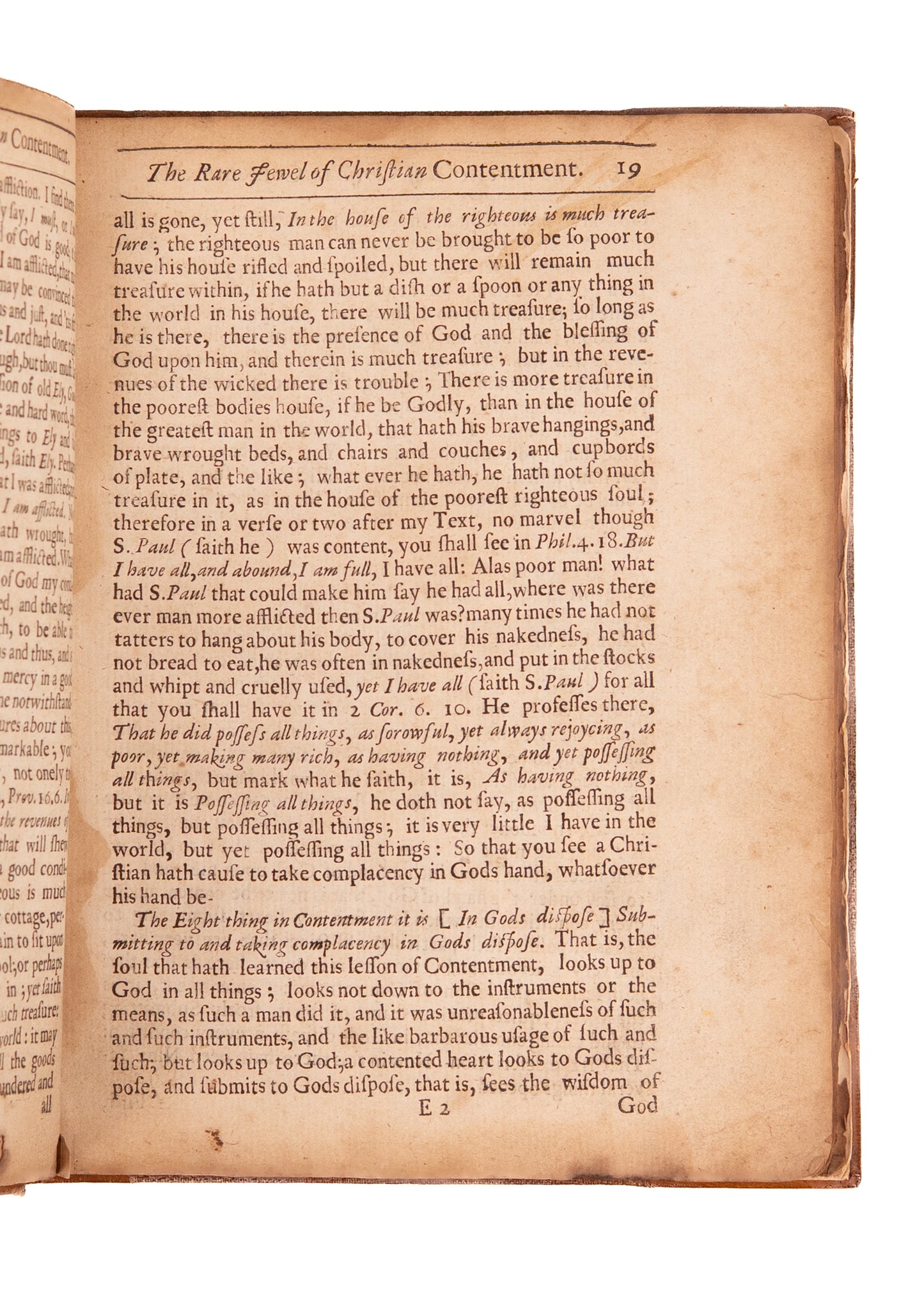1677 JEREMIAH BURROUGHS. Christian Contentment with Unpublished American Puritan MSs Poem.