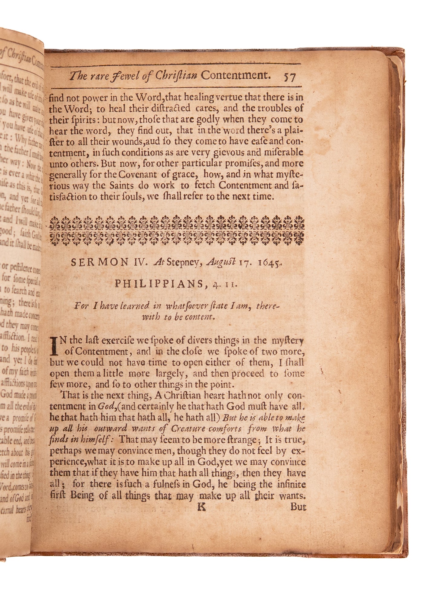 1677 JEREMIAH BURROUGHS. Christian Contentment with Unpublished American Puritan MSs Poem.