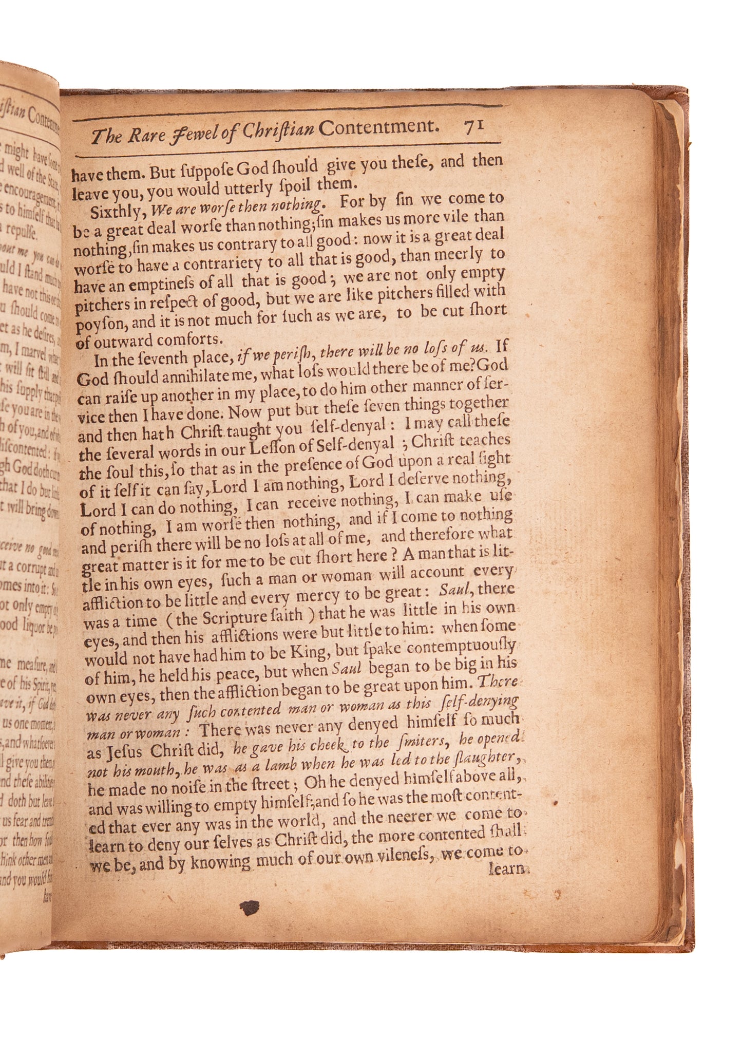 1677 JEREMIAH BURROUGHS. Christian Contentment with Unpublished American Puritan MSs Poem.