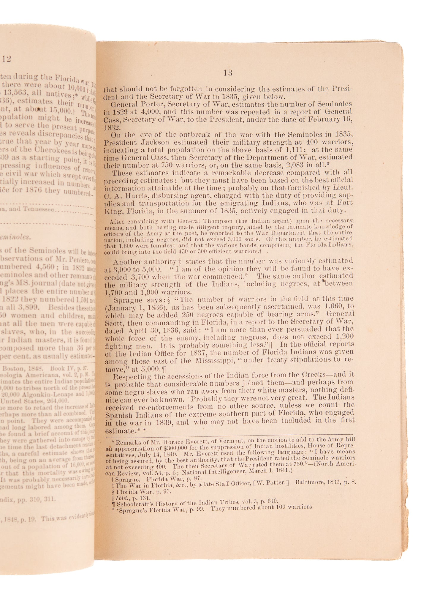 1877 NATIVE AMERICAN GENOCIDE. Rare Foundational Text for Establishment of "Indian Schools" and Against Claims of Extinction.