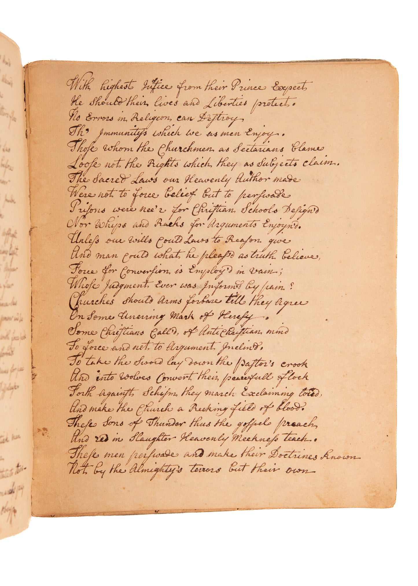 1775 QUAKER MSs. Fine 17pp Commonplace Addressing Outbreak of American Revolution.