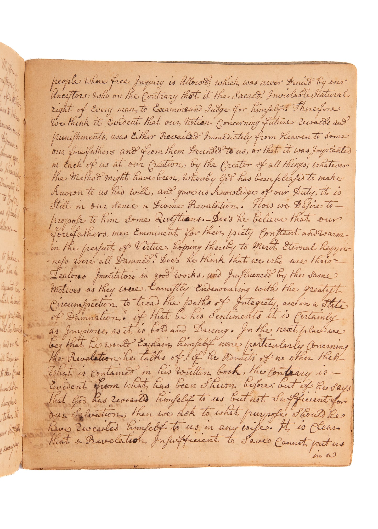 1775 QUAKER MSs. Fine 17pp Commonplace Addressing Outbreak of American Revolution.