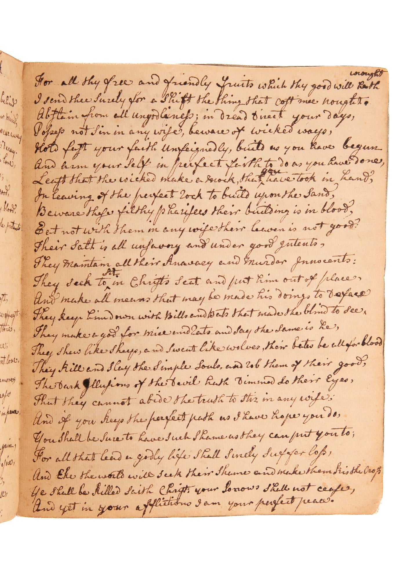 1775 QUAKER MSs. Fine 17pp Commonplace Addressing Outbreak of American Revolution.