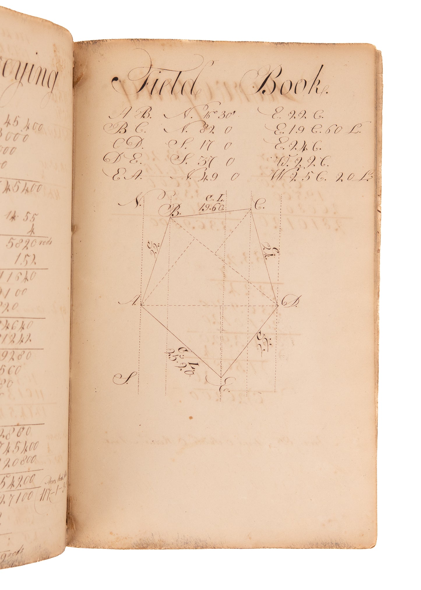 c.1790's SURVEYING MSS. 70pp Manuscript on Surveying Methods by Revolutionary War Veteratn