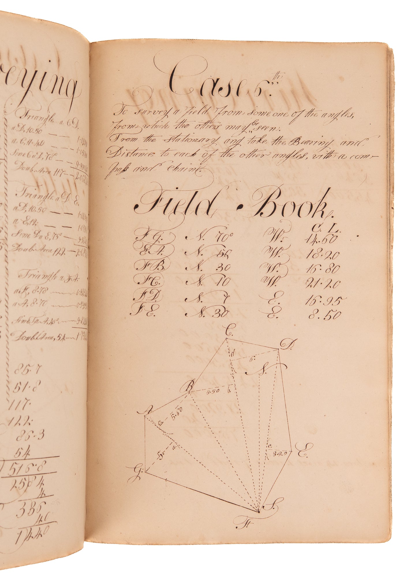 c.1790's SURVEYING MSS. 70pp Manuscript on Surveying Methods by Revolutionary War Veteratn