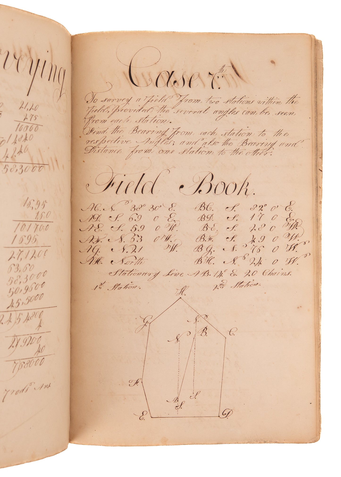 c.1790's SURVEYING MSS. 70pp Manuscript on Surveying Methods by Revolutionary War Veteratn