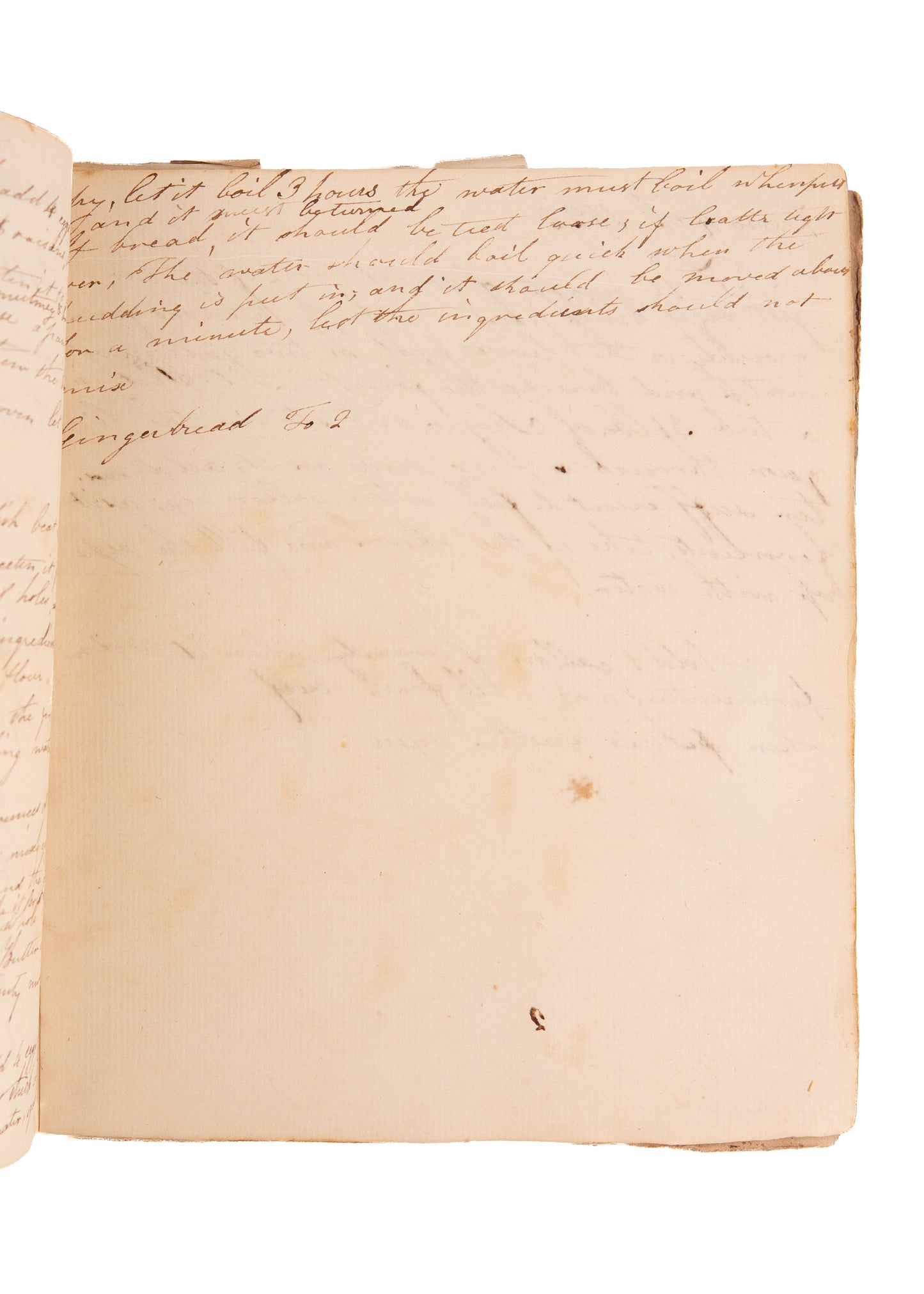 1809 GARDEN & RECIPE MSs. Pennsylvania Recipes for Bread Pudding, Custard, Sugar Cake, etc.