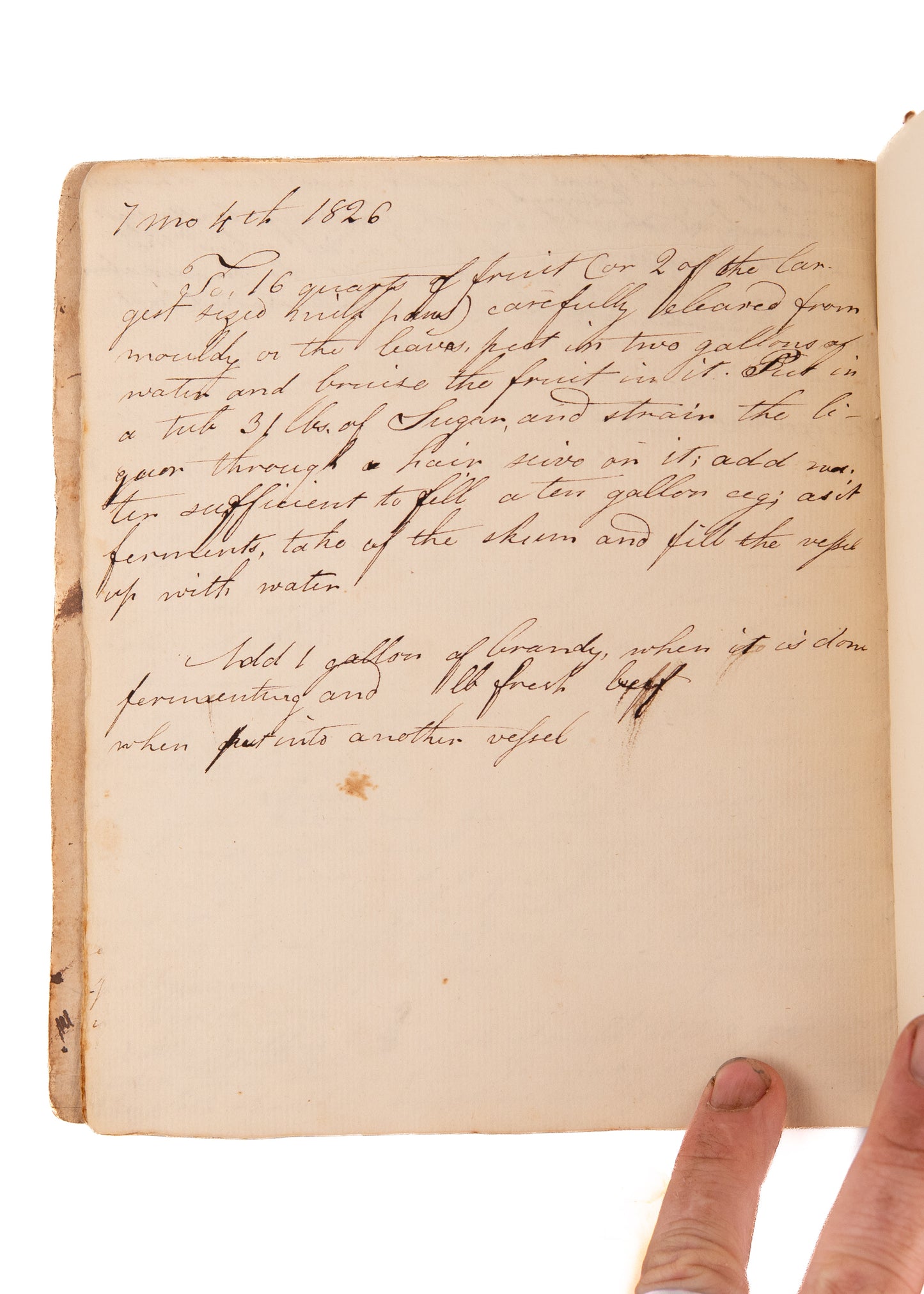 1809 GARDEN & RECIPE MSs. Pennsylvania Recipes for Bread Pudding, Custard, Sugar Cake, etc.