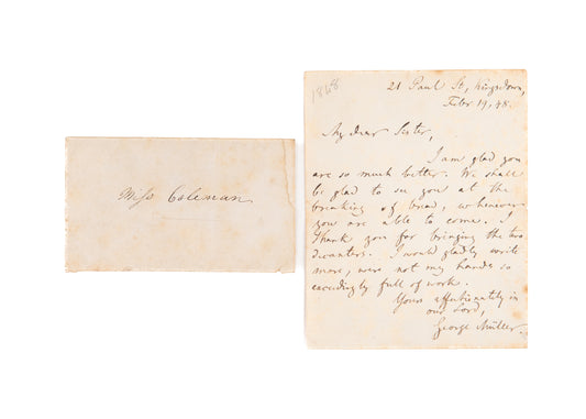 1848 GEORGE MULLER. Original Letter to an Ill Friend on Breaking Bread. Very Rare.