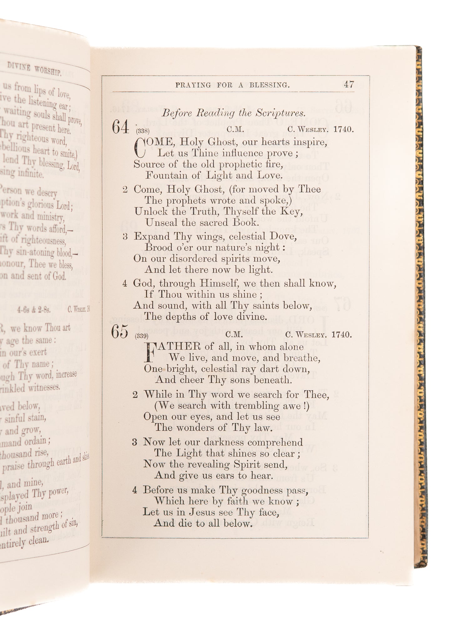 1863 WILLIAM COCKER. Methodist New Connexion Hymnal Presented to the President of Conference.