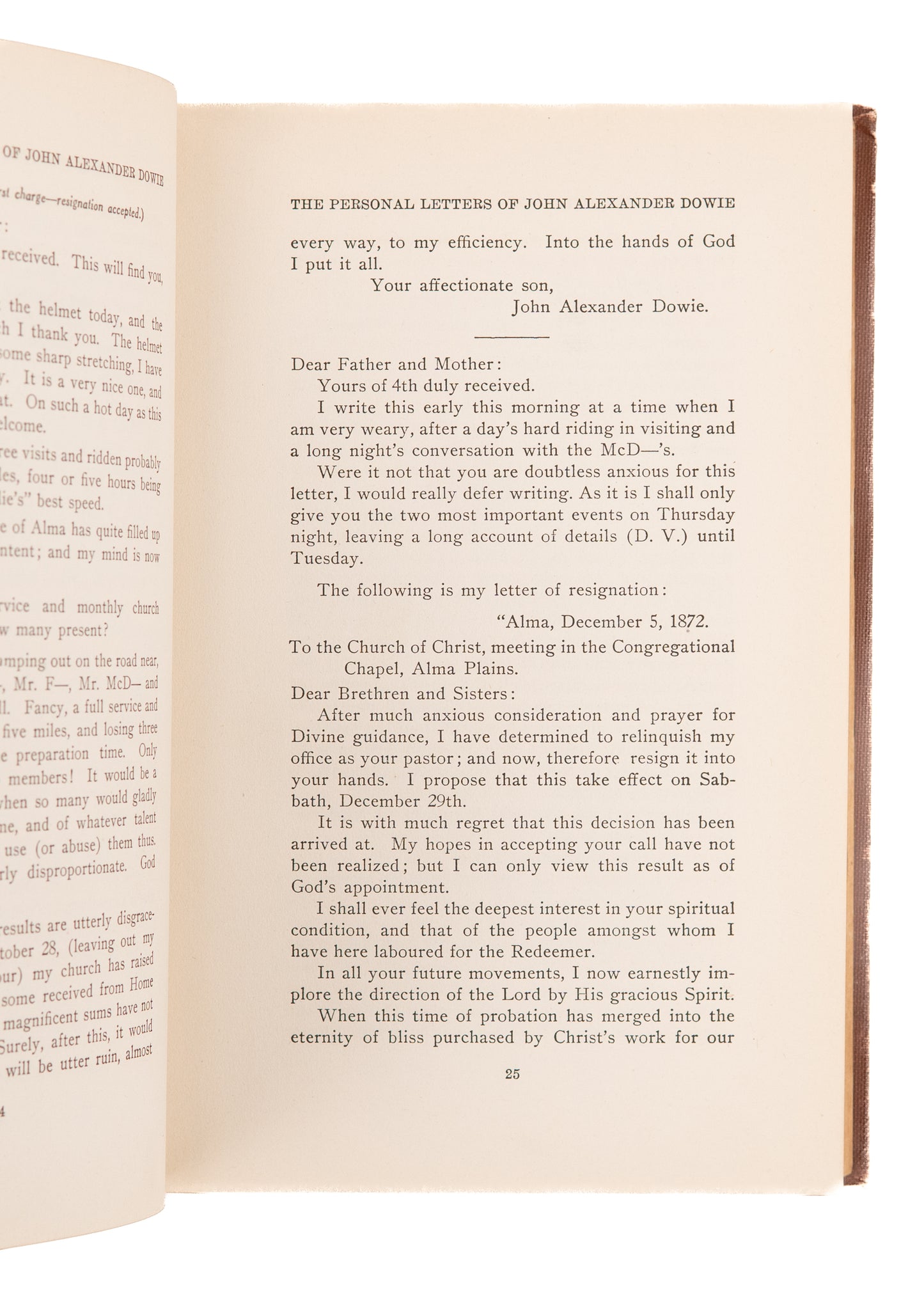 1912 JOHN ALEXANDER DOWIE. The Personal Letters of John Alexander Dowie. Flat-Earth Provenance!