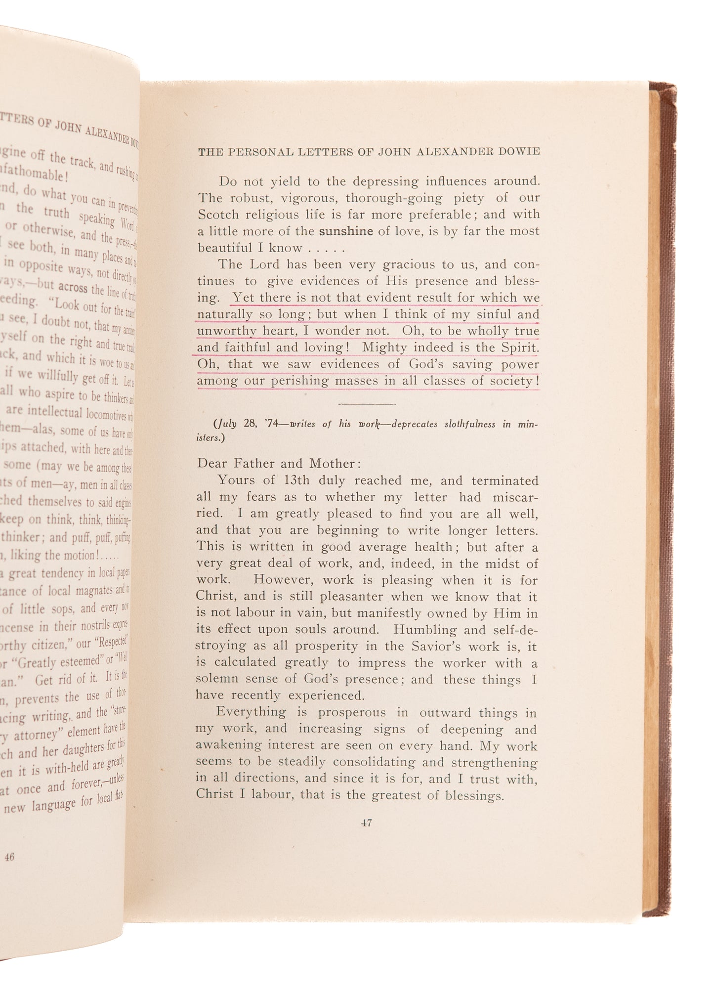 1912 JOHN ALEXANDER DOWIE. The Personal Letters of John Alexander Dowie. Flat-Earth Provenance!