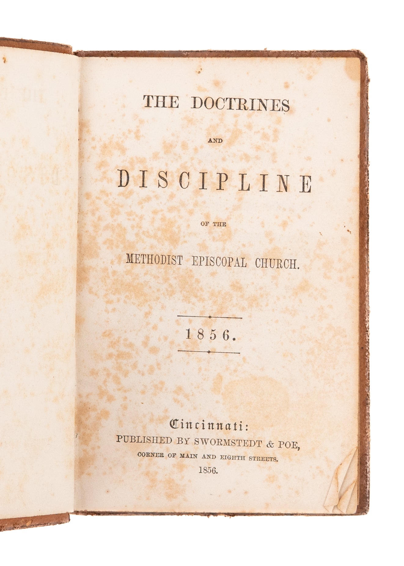 1856 SLAVERY & METHODISM. The Doctrines and Discipline of the Methodist Episcopal Church.